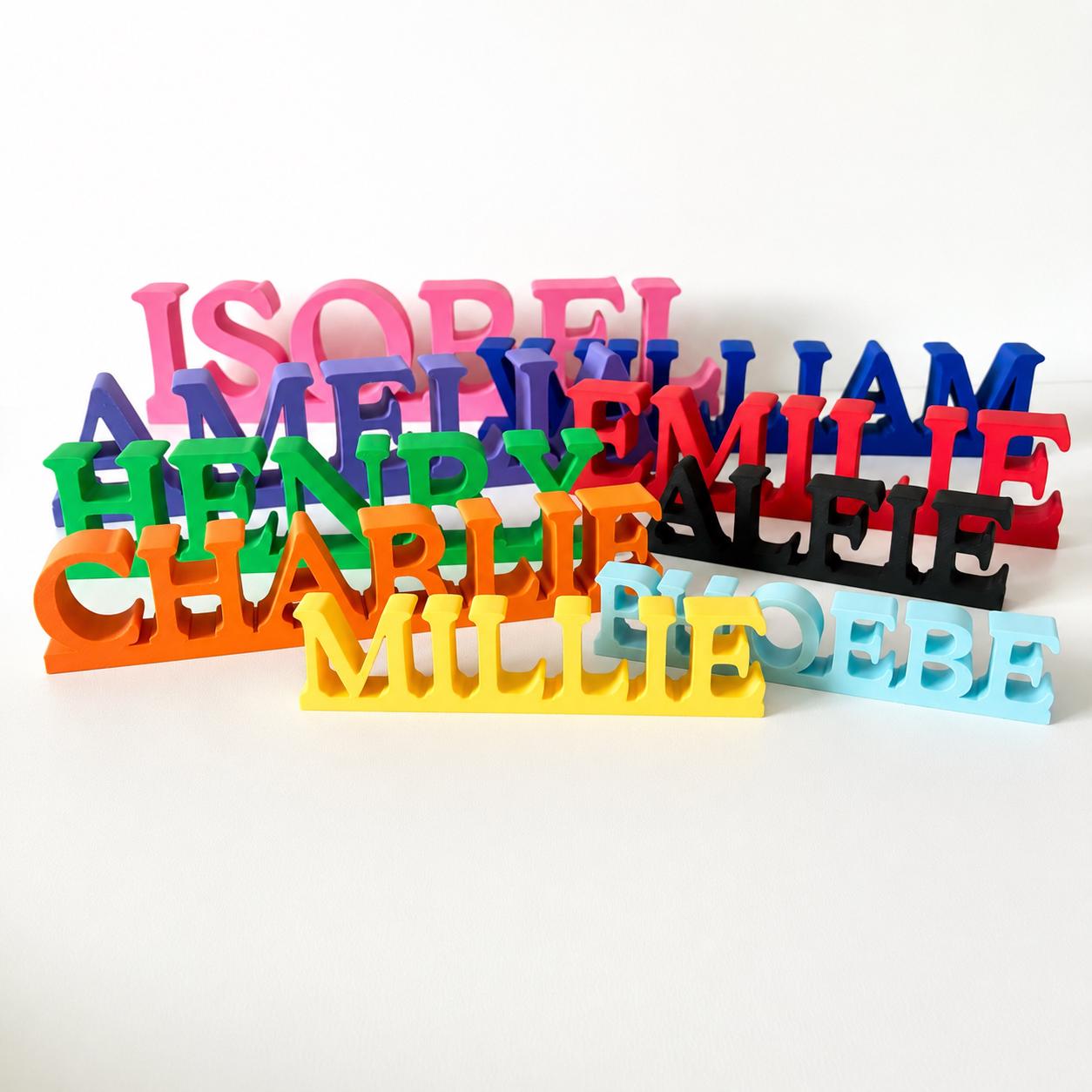 Personalised 3D Name Freestanding Sign – Custom Girls Boys Bedroom Decoration