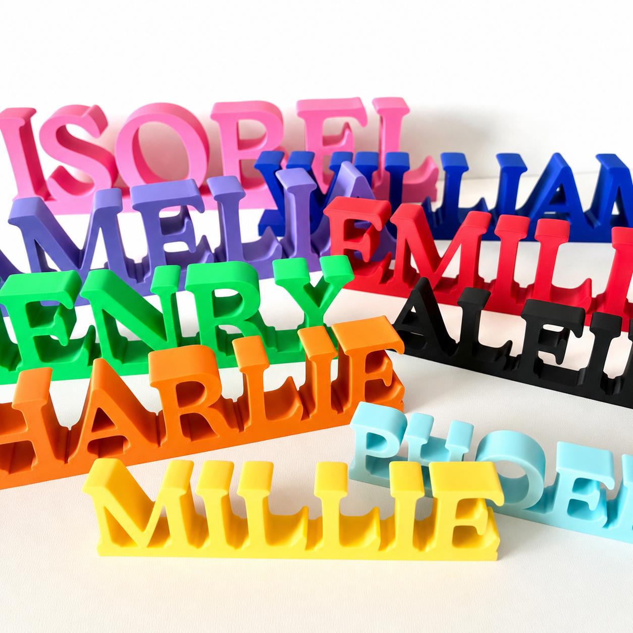 Personalised 3D Name Freestanding Sign – Custom Girls Boys Bedroom Decoration
