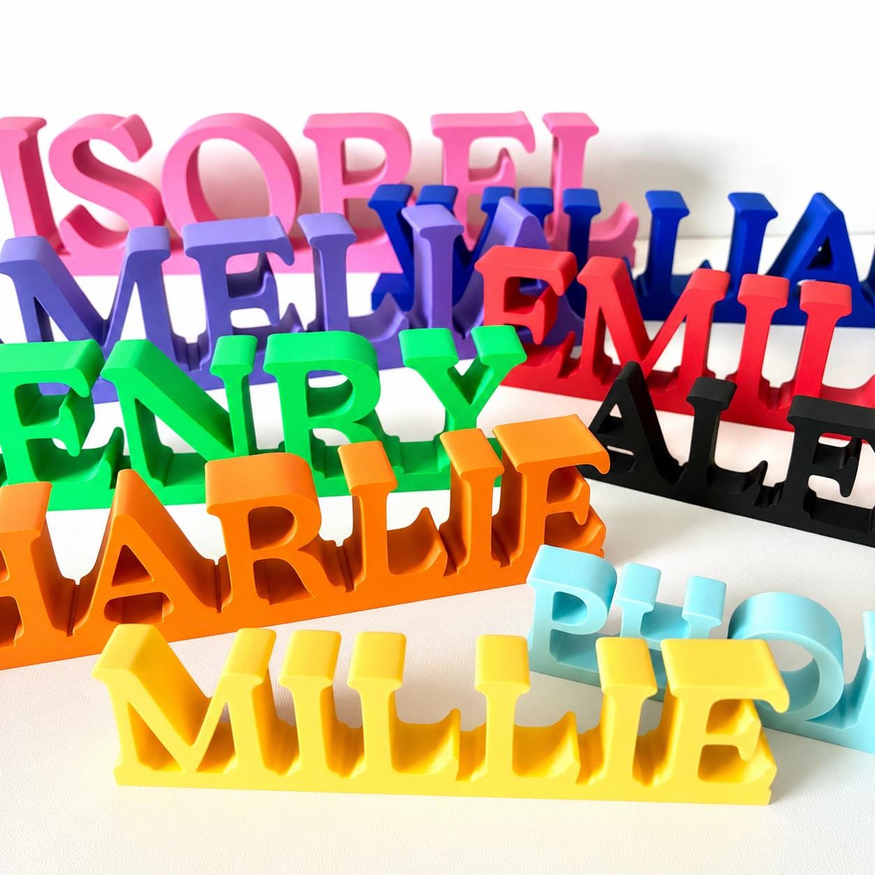 Personalised 3D Name Freestanding Sign – Custom Girls Boys Bedroom Decoration