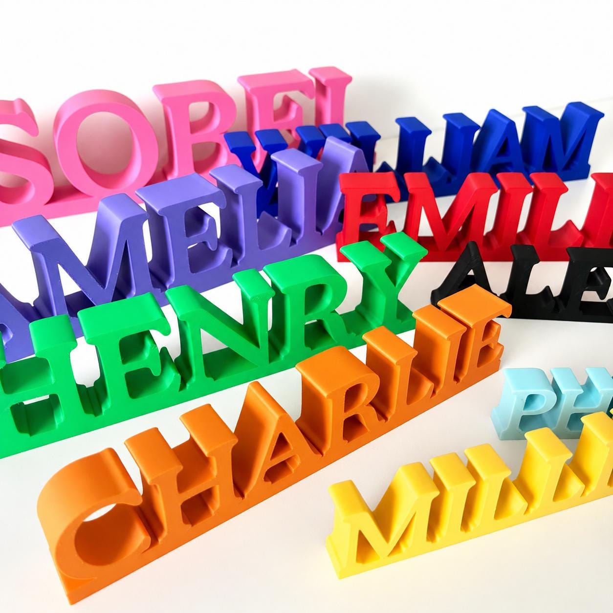 Personalised 3D Name Freestanding Sign – Custom Girls Boys Bedroom Decoration