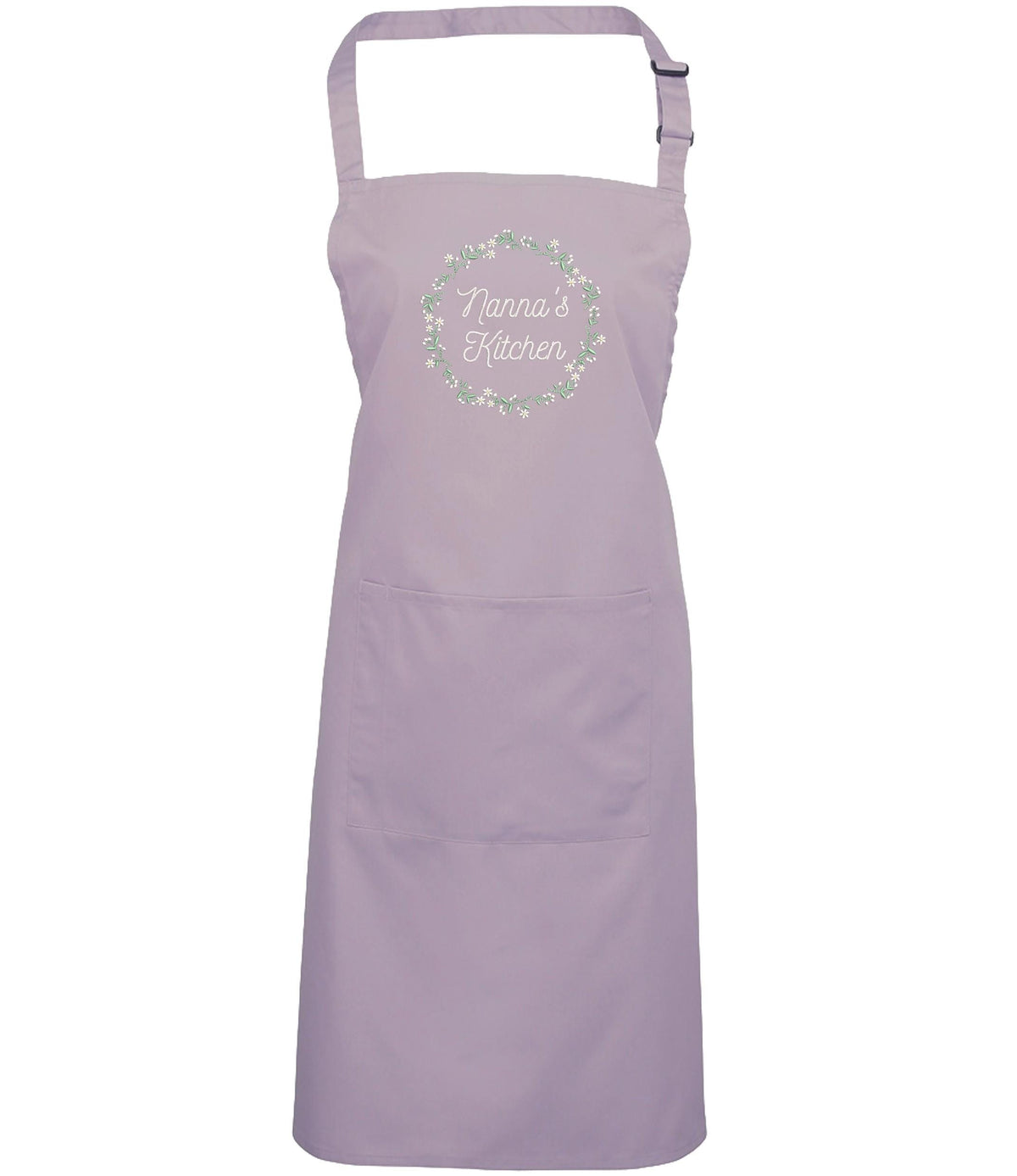Embroidered Personalised Name Floral Wreath Apron Custom Text Kitchen Baking Gift