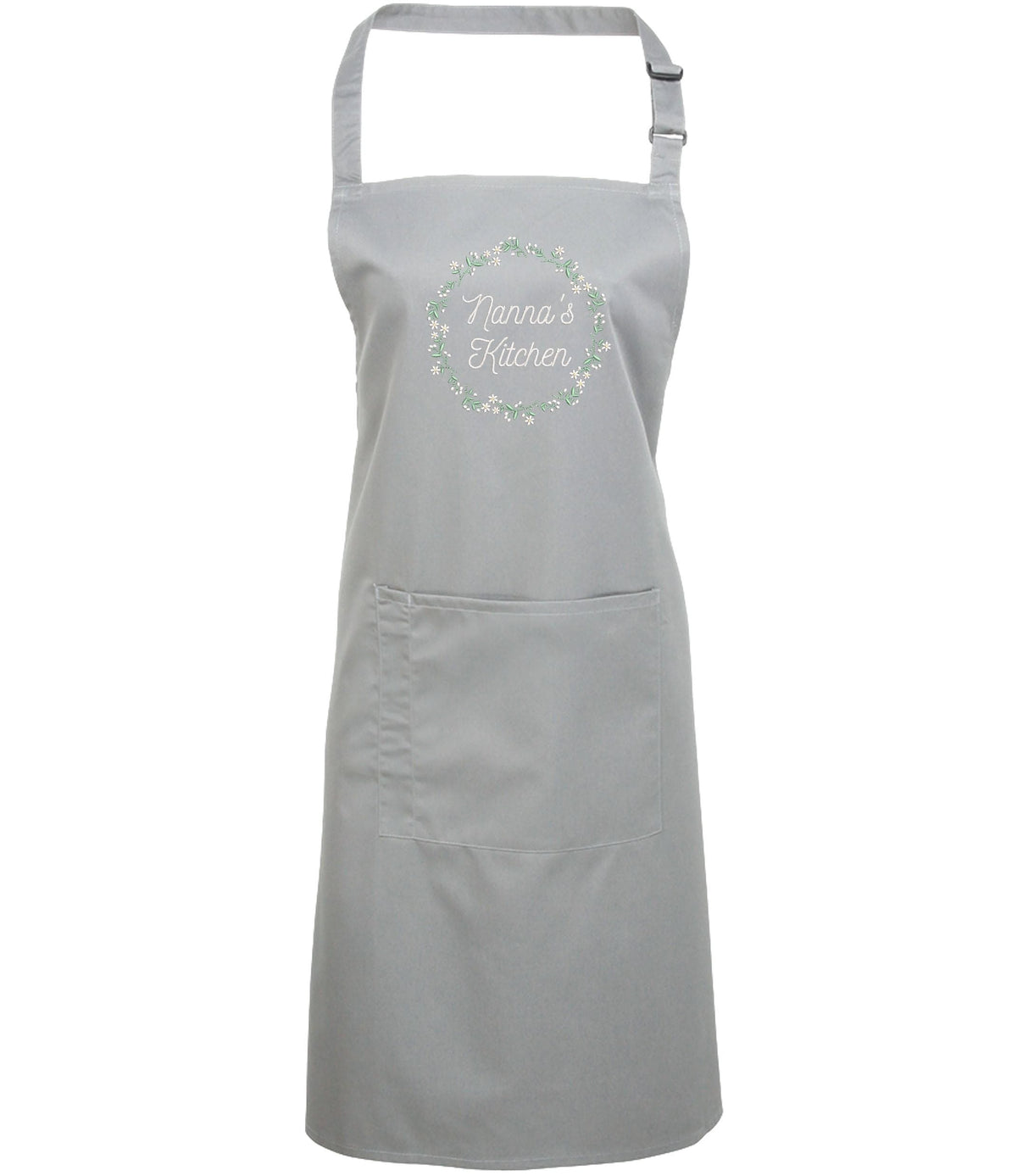 Embroidered Personalised Name Floral Wreath Apron Custom Text Kitchen Baking Gift