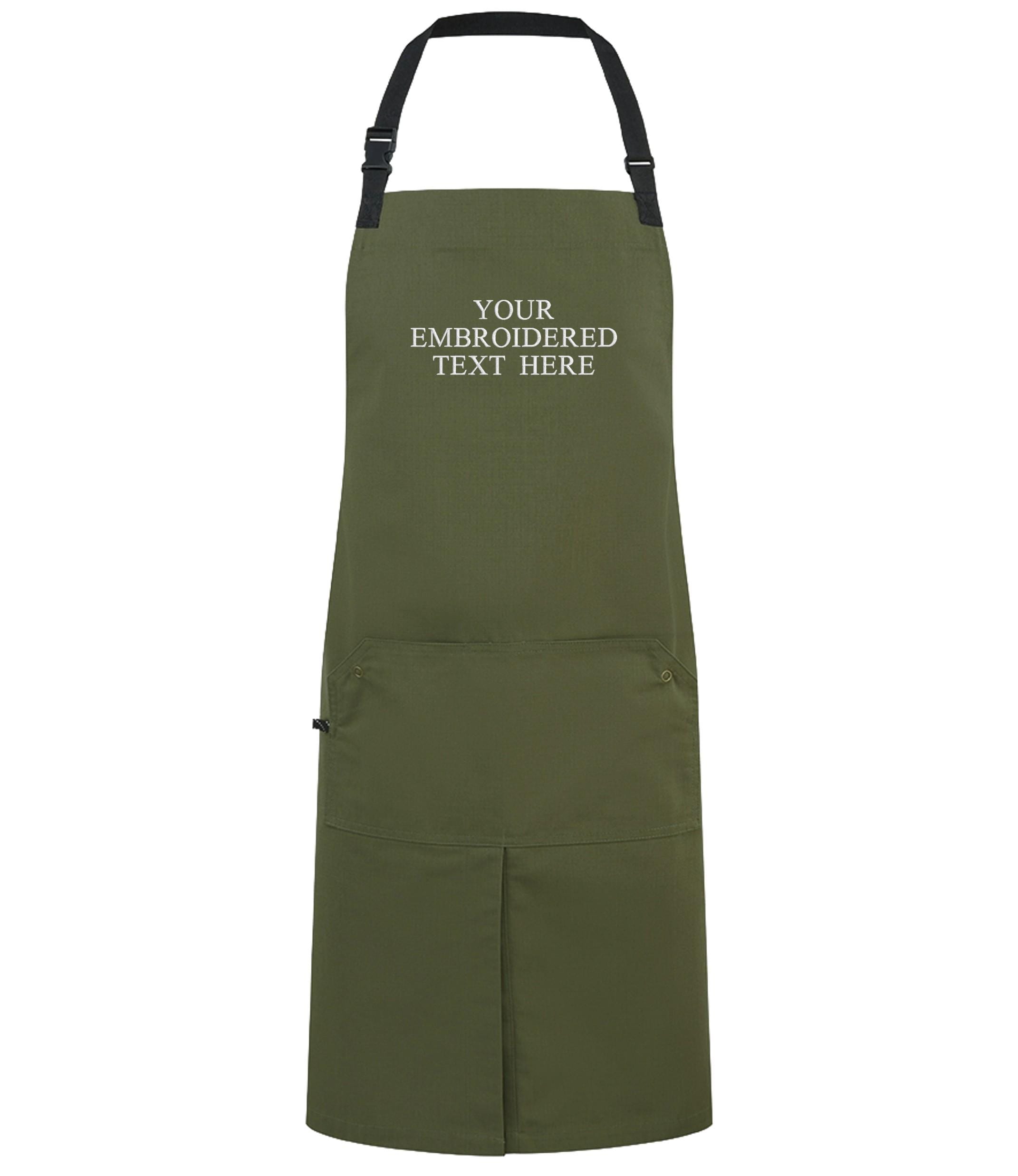 Embroidered Personalised Text Apron Custom Name Business Kitchen Baking Gift