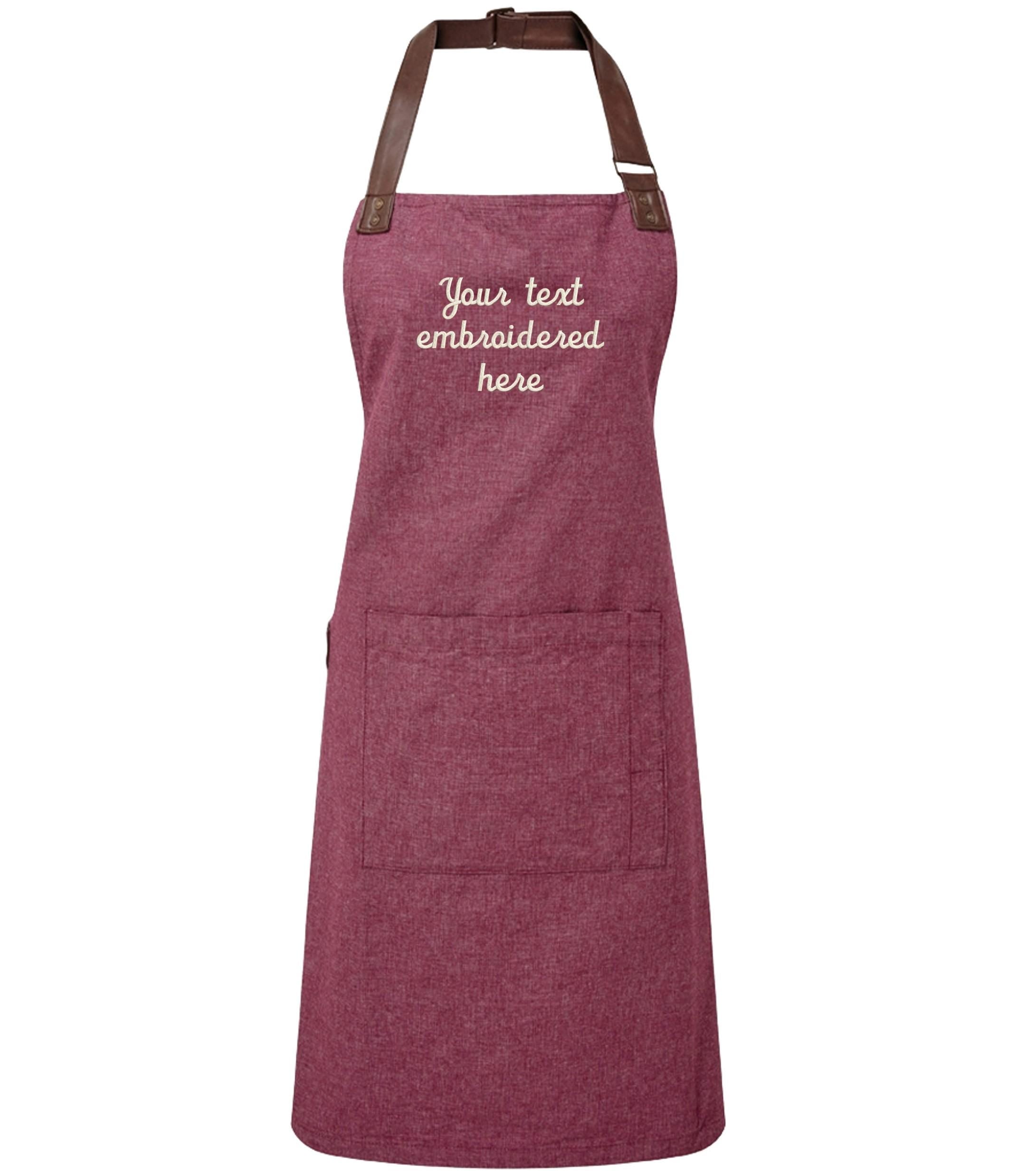 Embroidered Personalised Text Apron Custom Name Business Kitchen Baking Gift