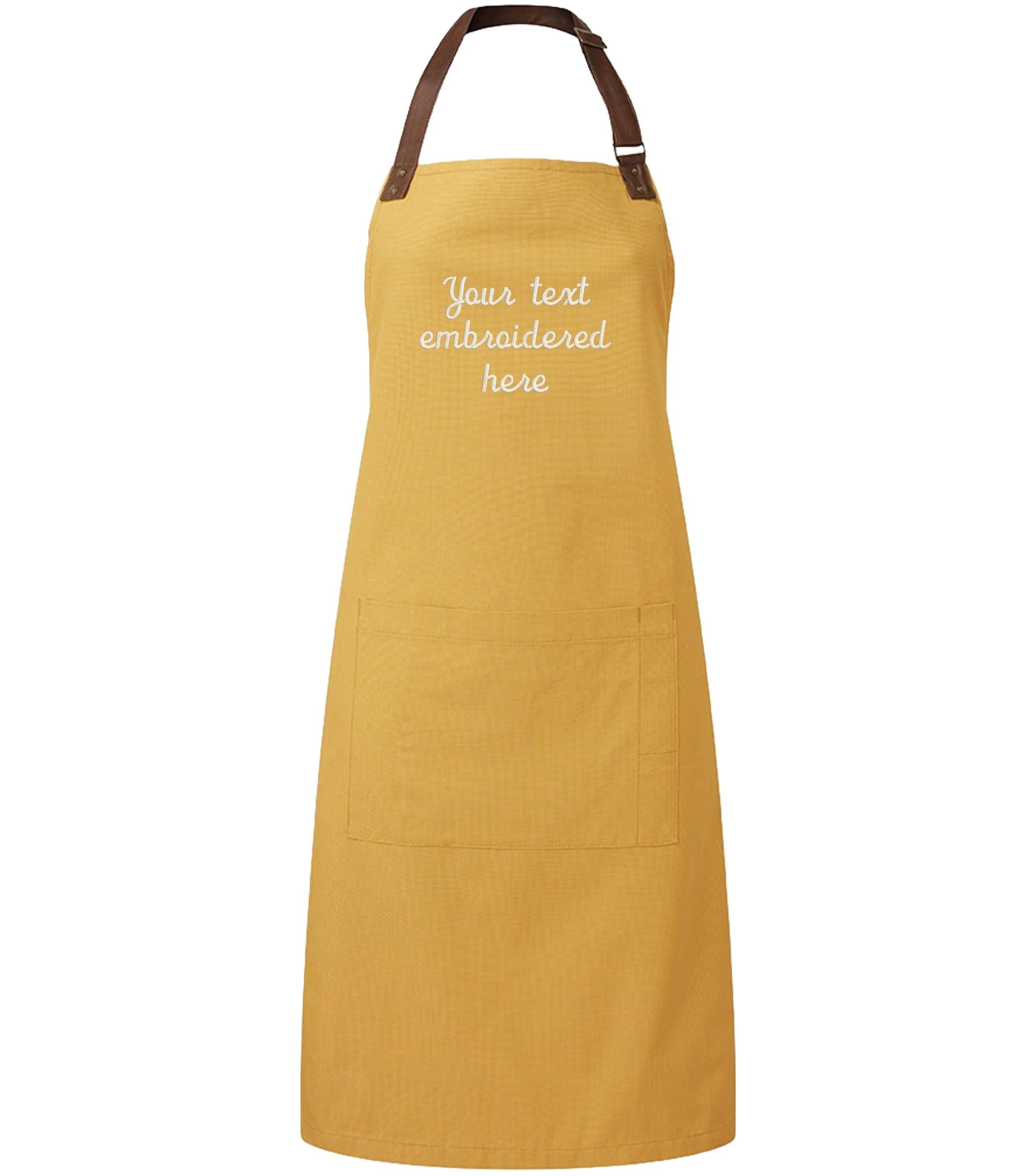 Embroidered Personalised Text Apron Custom Name Business Kitchen Baking Gift