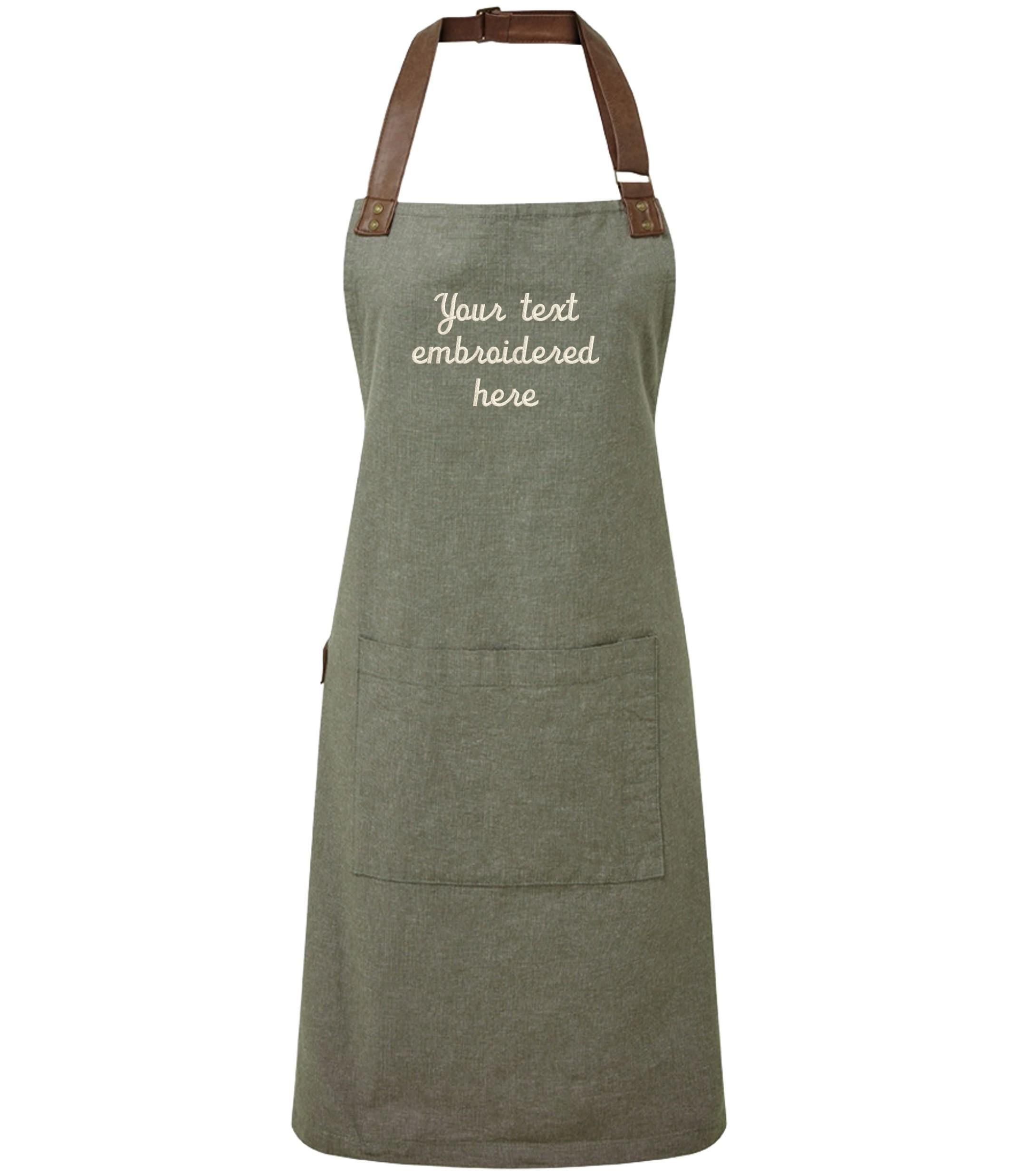 Embroidered Personalised Text Apron Custom Name Business Kitchen Baking Gift