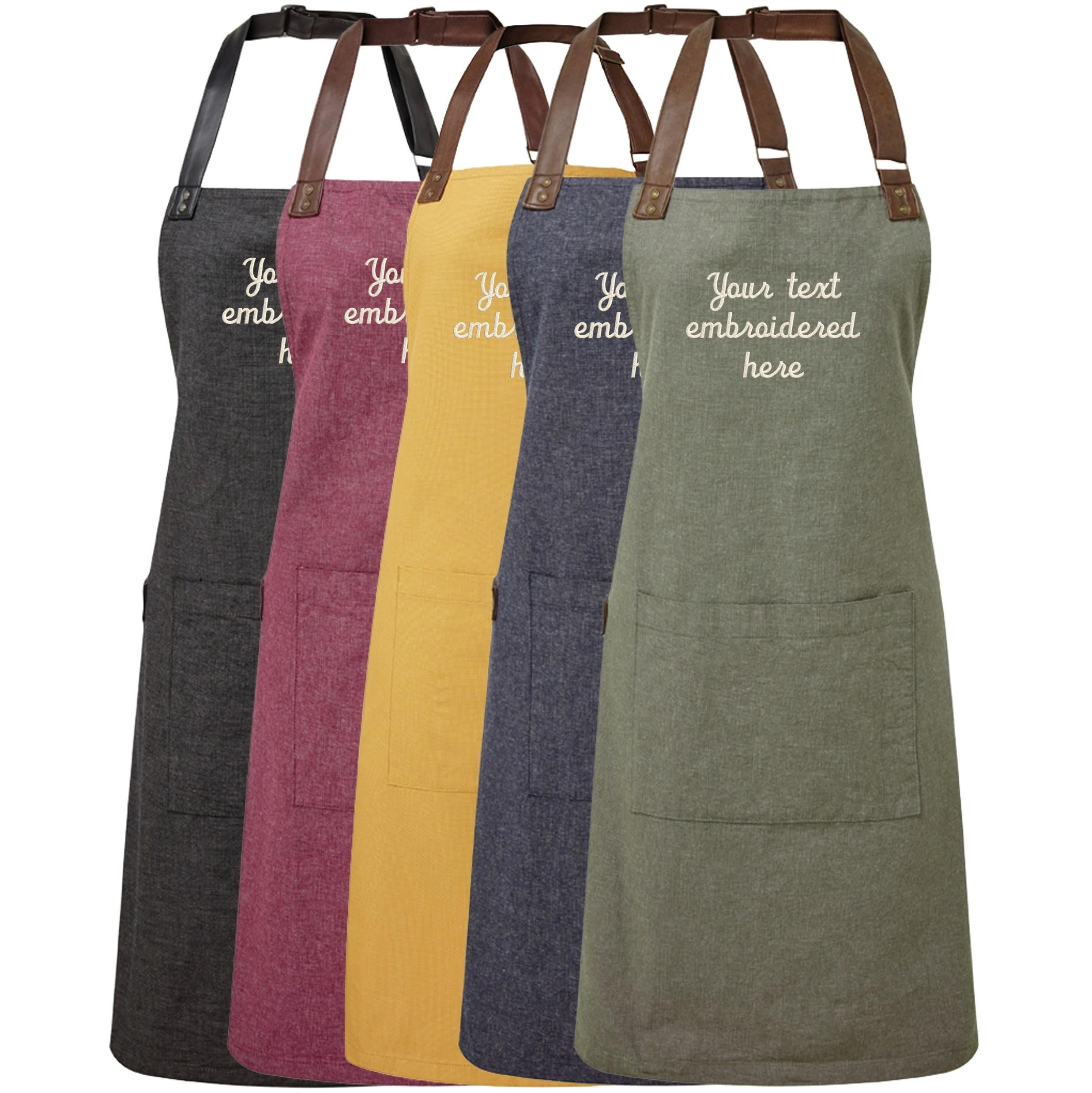 Embroidered Personalised Text Apron Custom Name Business Kitchen Baking Gift