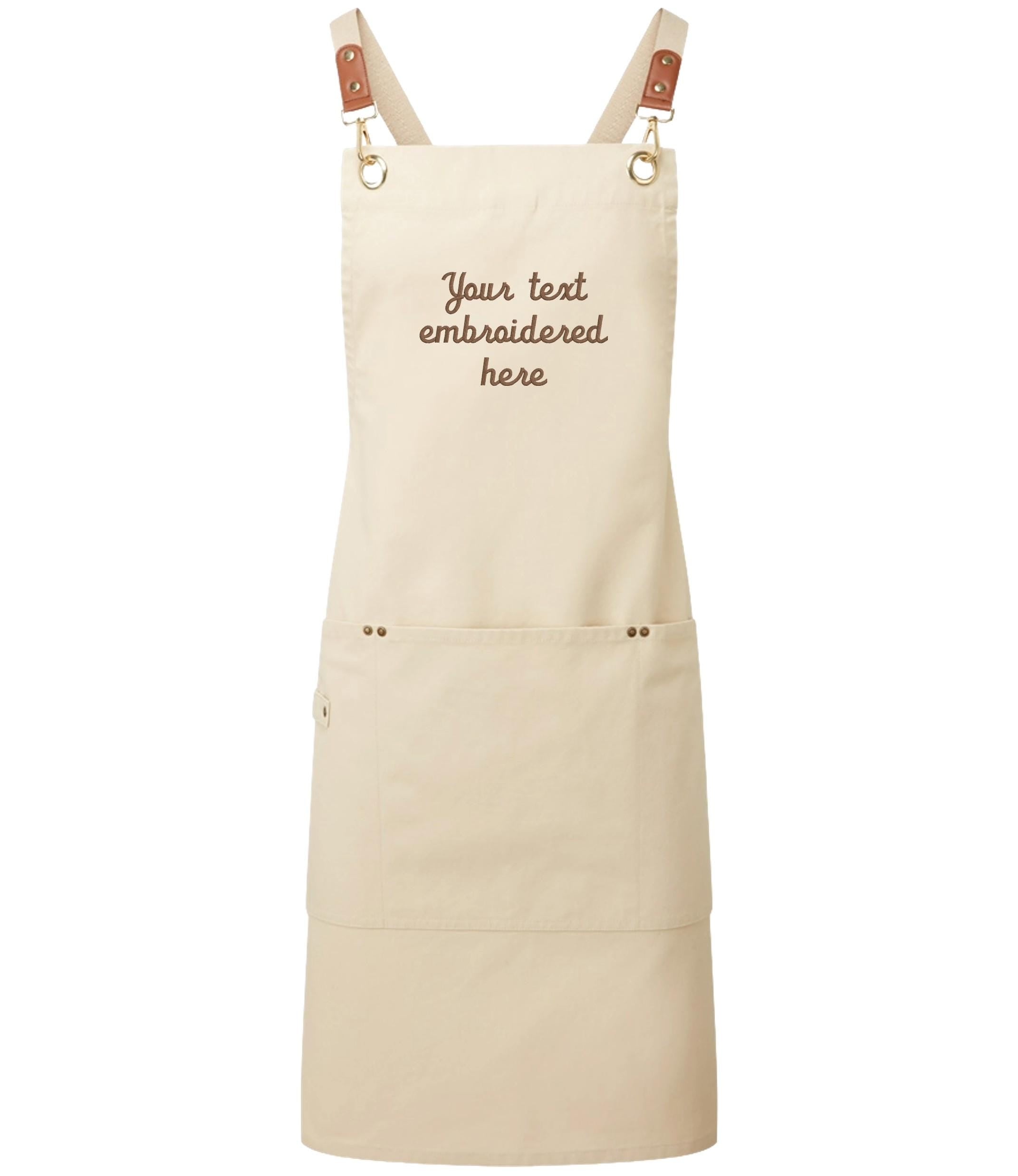 Embroidered Personalised Text Apron Custom Name Business Kitchen Baking Gift