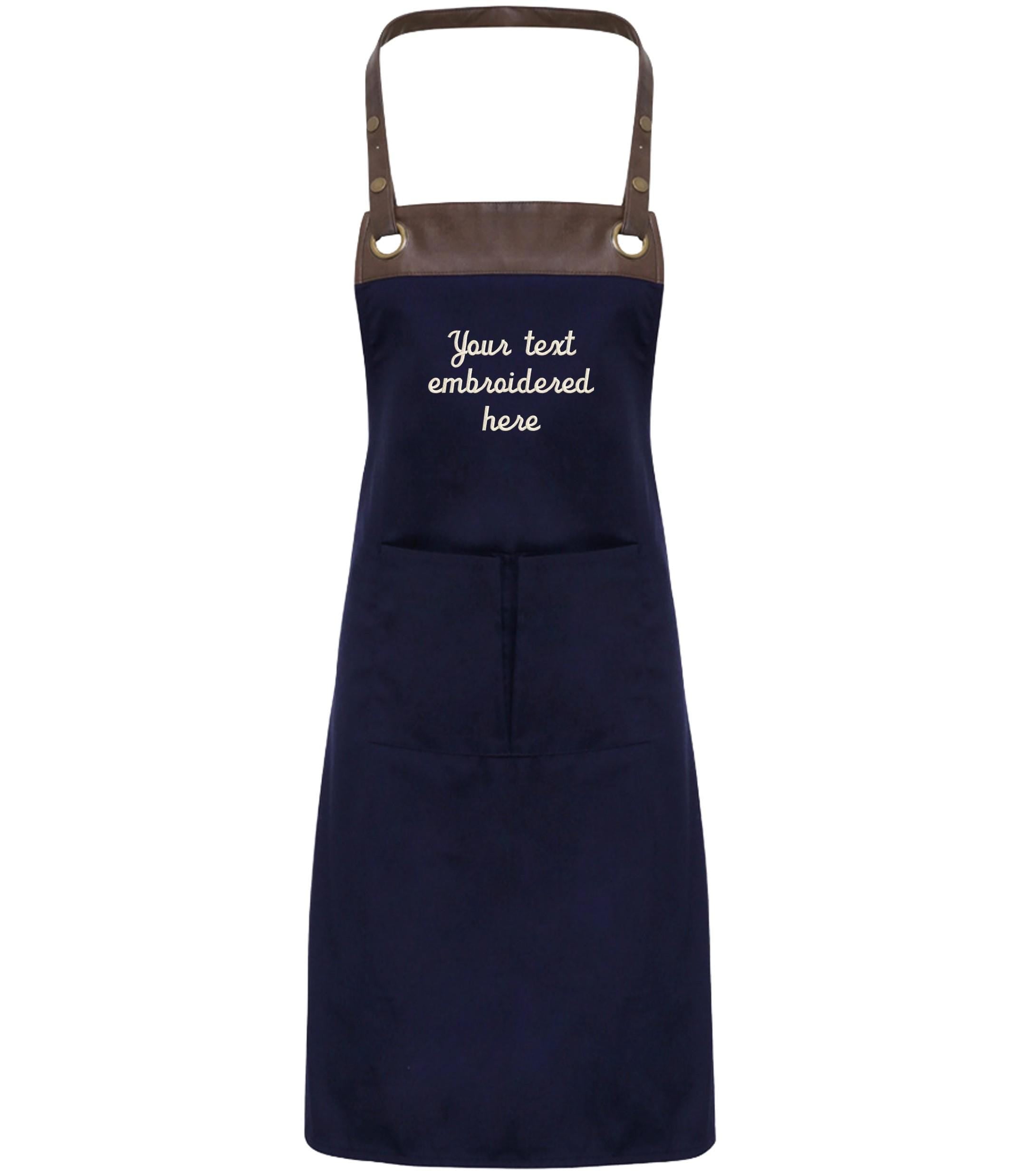 Embroidered Personalised Text Apron Custom Name Business Kitchen Baking Gift