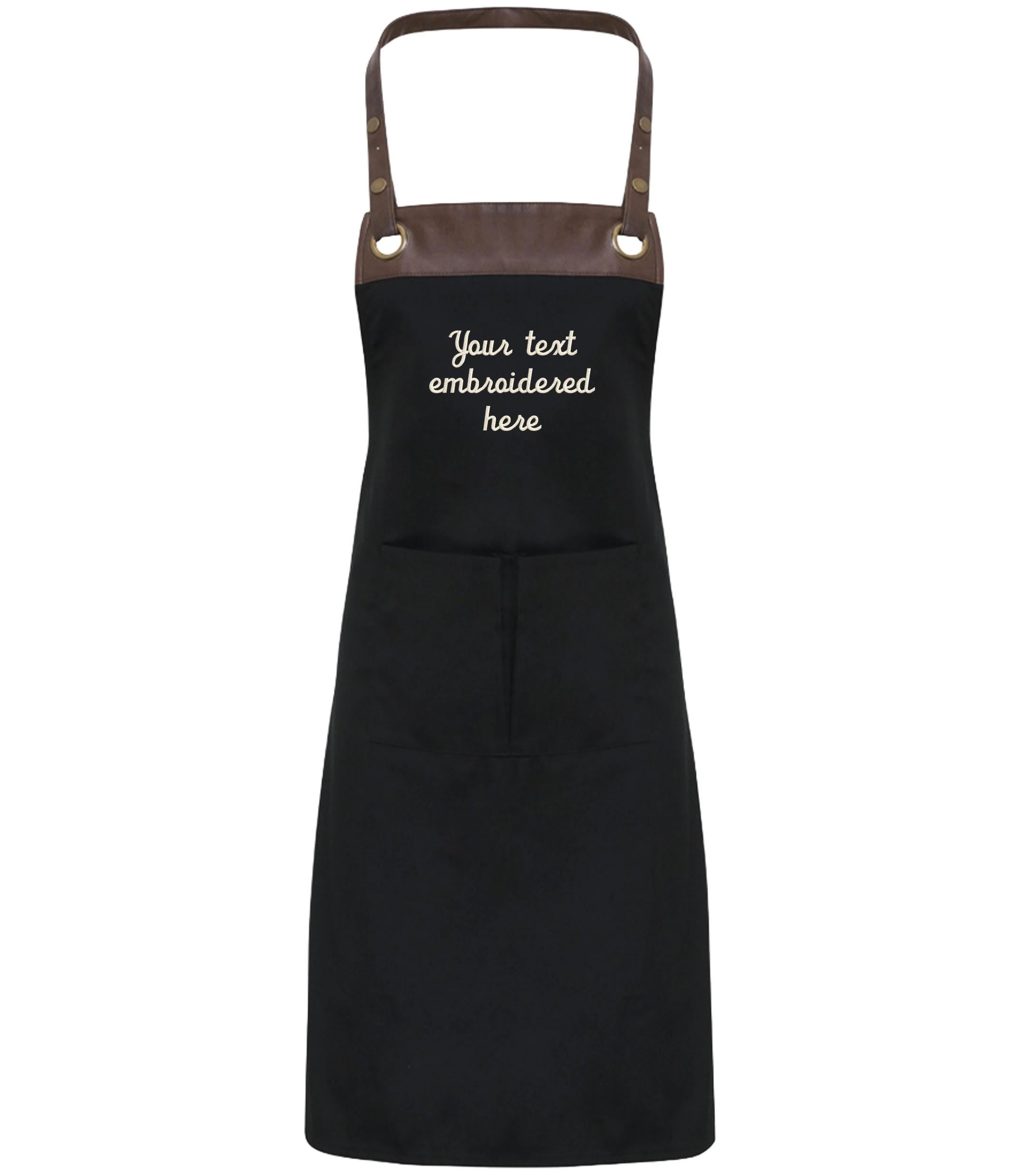 Embroidered Personalised Text Apron Custom Name Business Kitchen Baking Gift