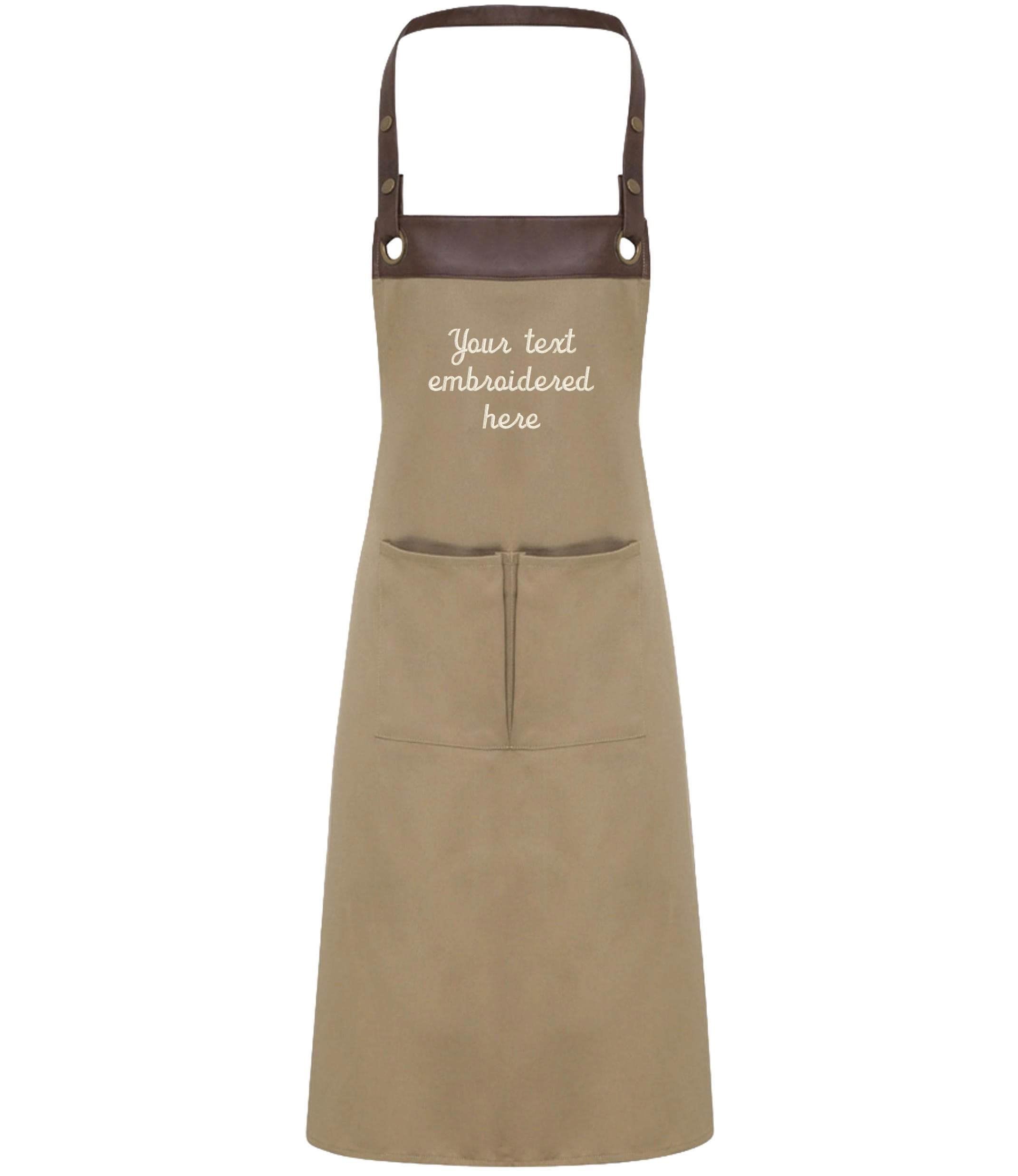 Embroidered Personalised Text Apron Custom Name Business Kitchen Baking Gift