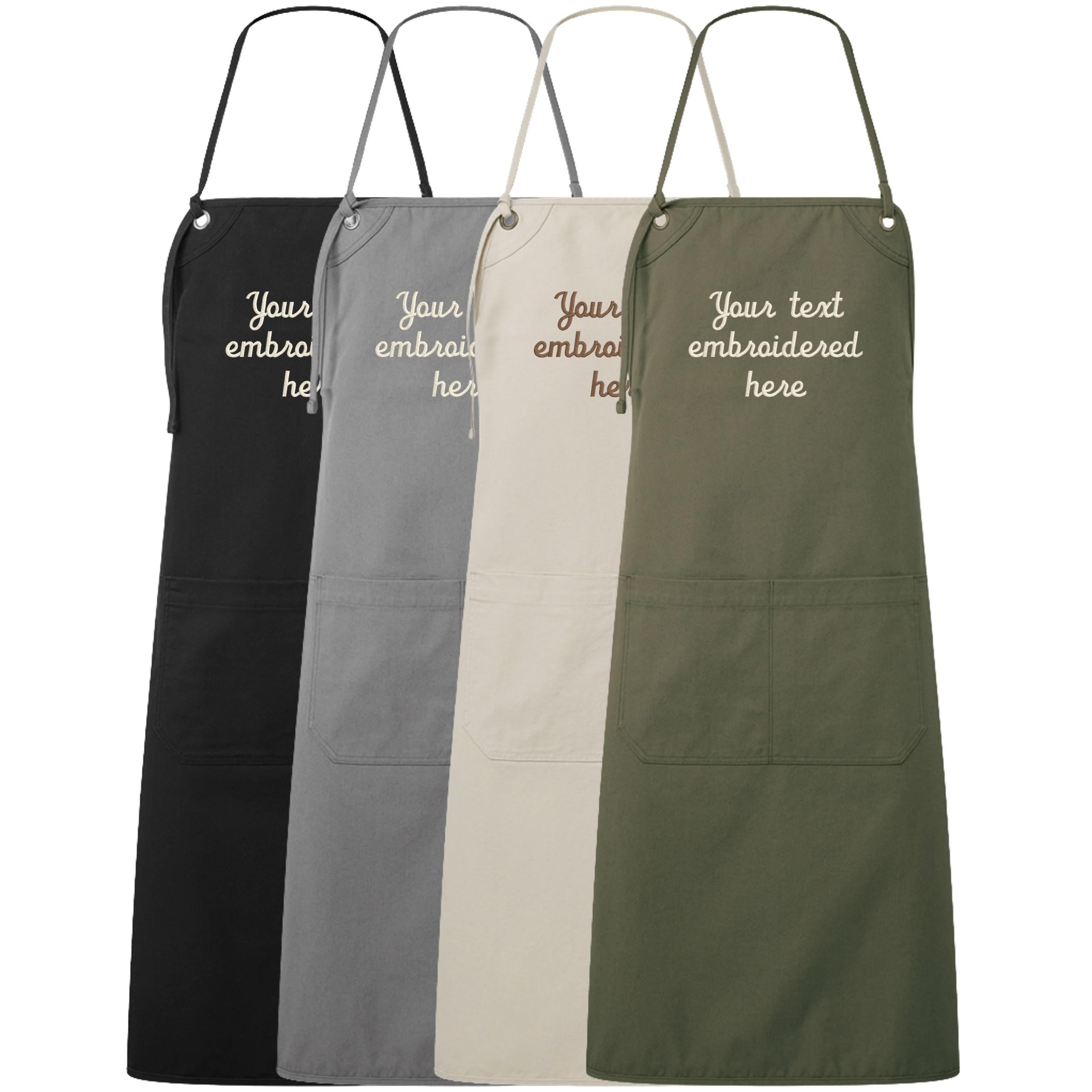 Embroidered Personalised Text Apron Custom Name Business Kitchen Baking Gift