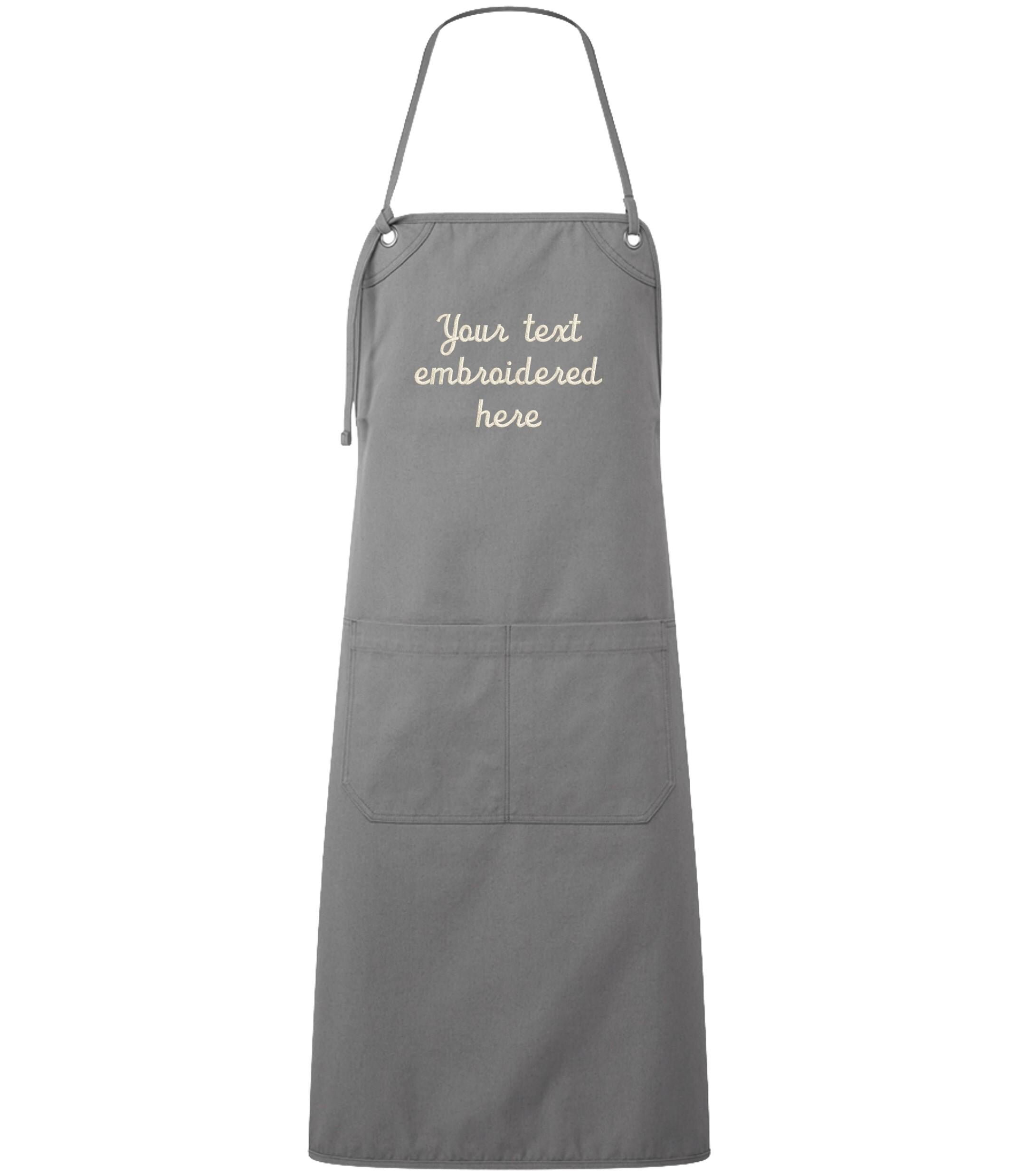 Embroidered Personalised Text Apron Custom Name Business Kitchen Baking Gift