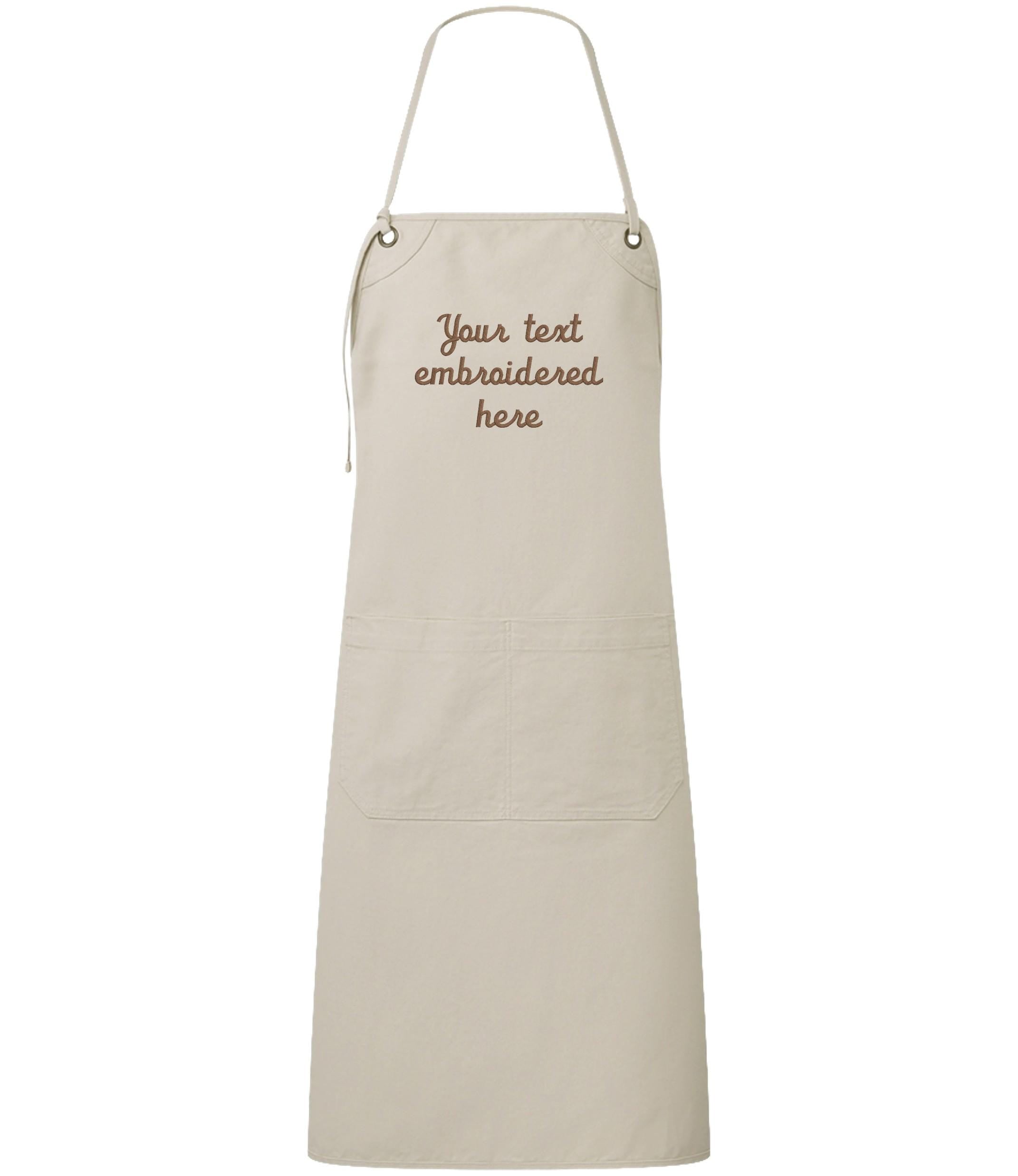 Embroidered Personalised Text Apron Custom Name Business Kitchen Baking Gift