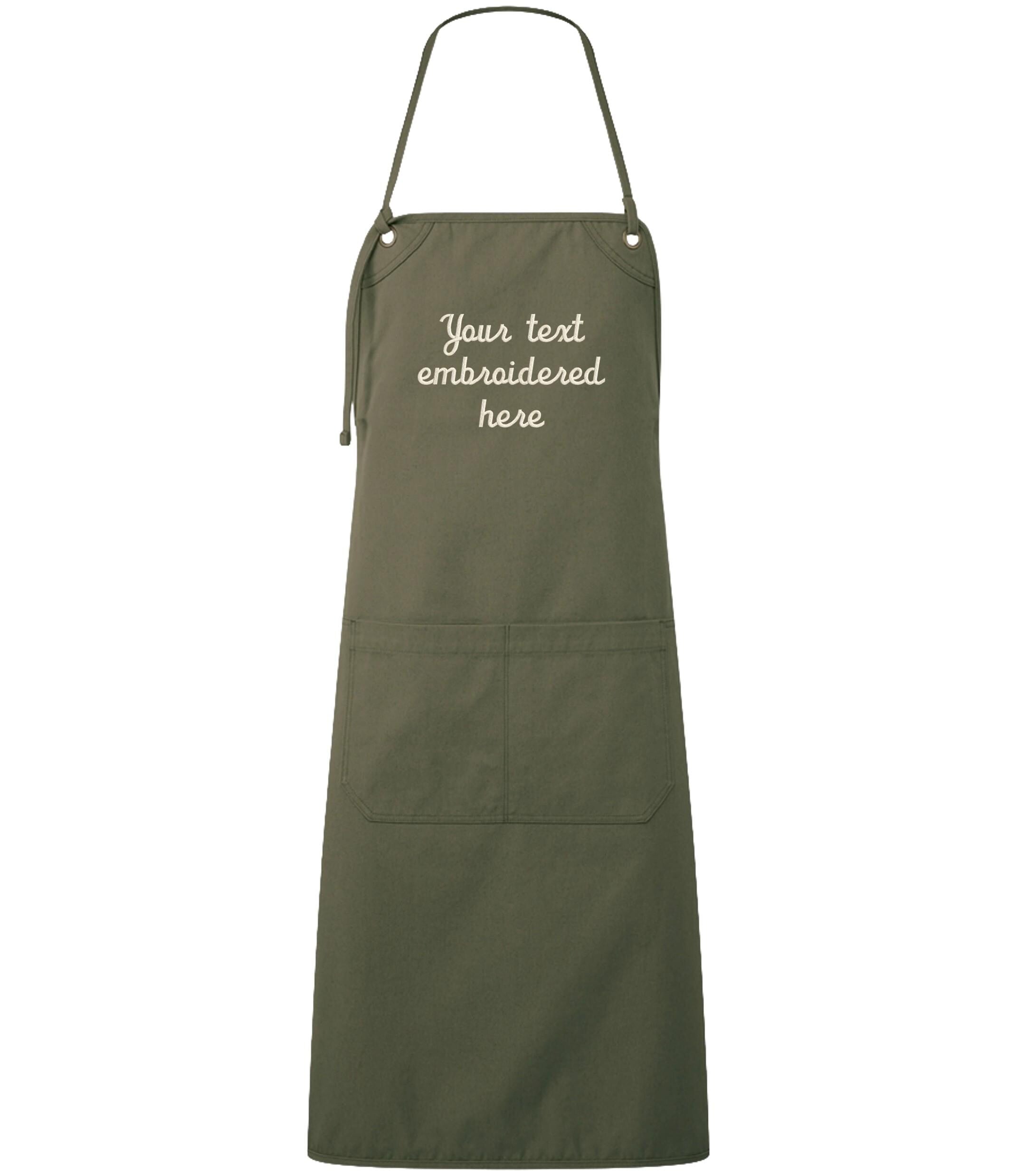 Embroidered Personalised Text Apron Custom Name Business Kitchen Baking Gift