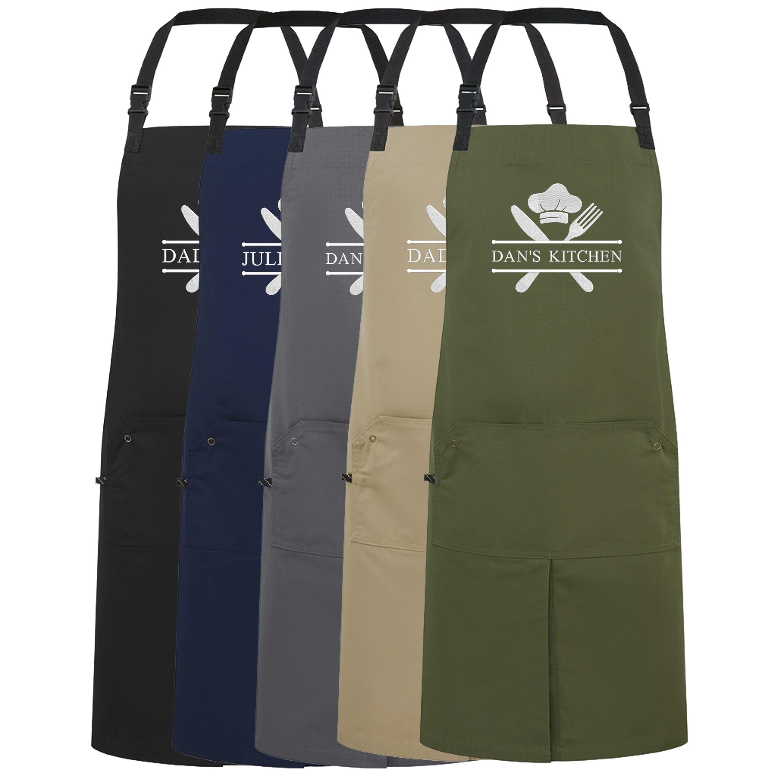 Embroidered Personalised Name Chef Apron Custom Text Kitchen Baking BBQ Gift
