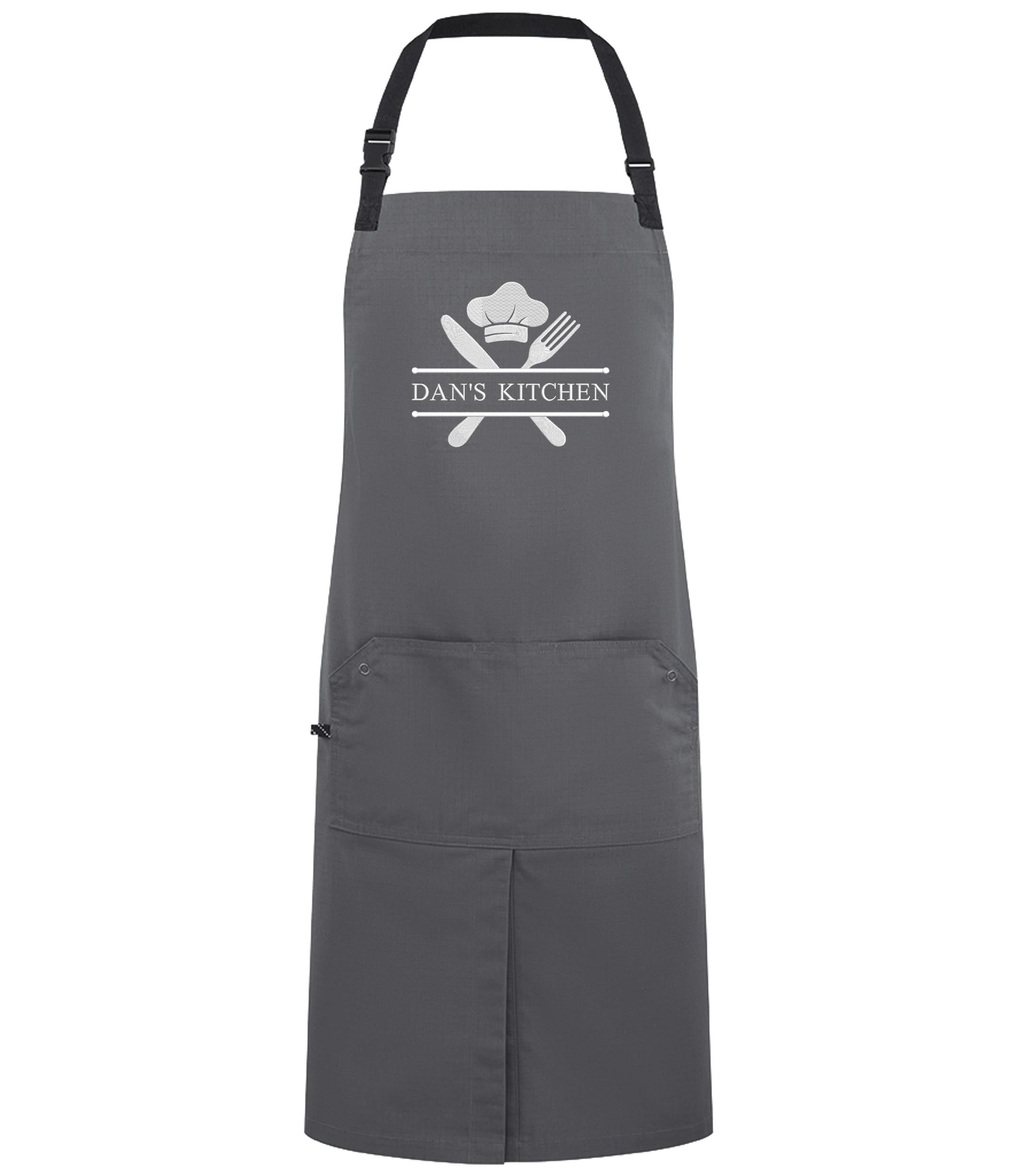 Embroidered Personalised Name Chef Apron Custom Text Kitchen Baking BBQ Gift