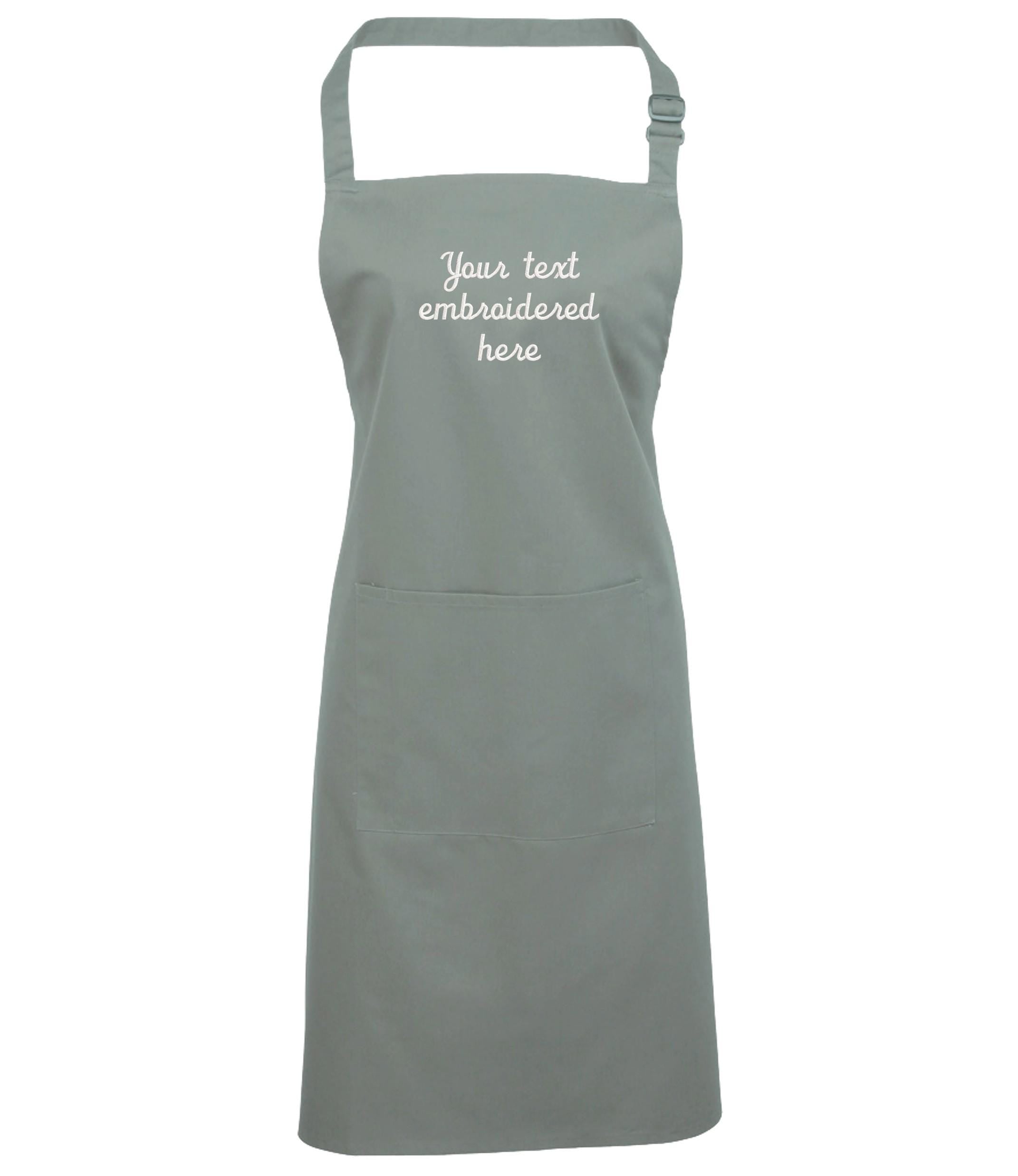 Embroidered Personalised Text Apron Custom Name Business Kitchen Baking Gift