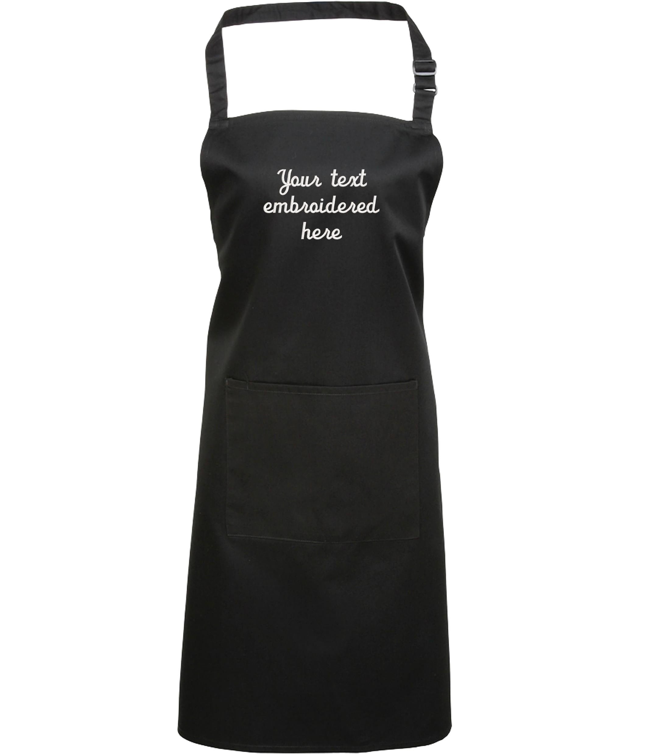 Embroidered Personalised Text Apron Custom Name Business Kitchen Baking Gift