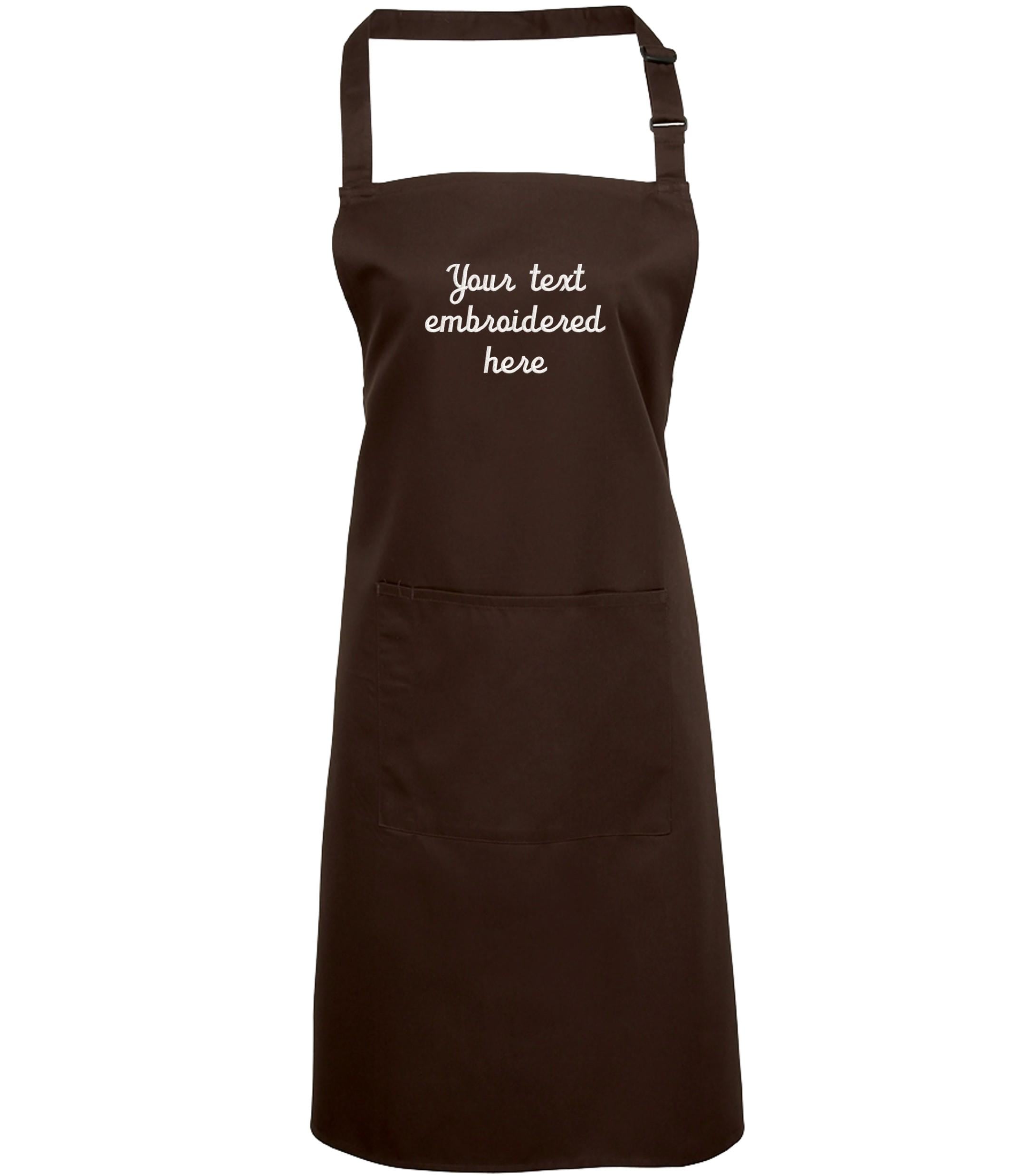 Embroidered Personalised Text Apron Custom Name Business Kitchen Baking Gift