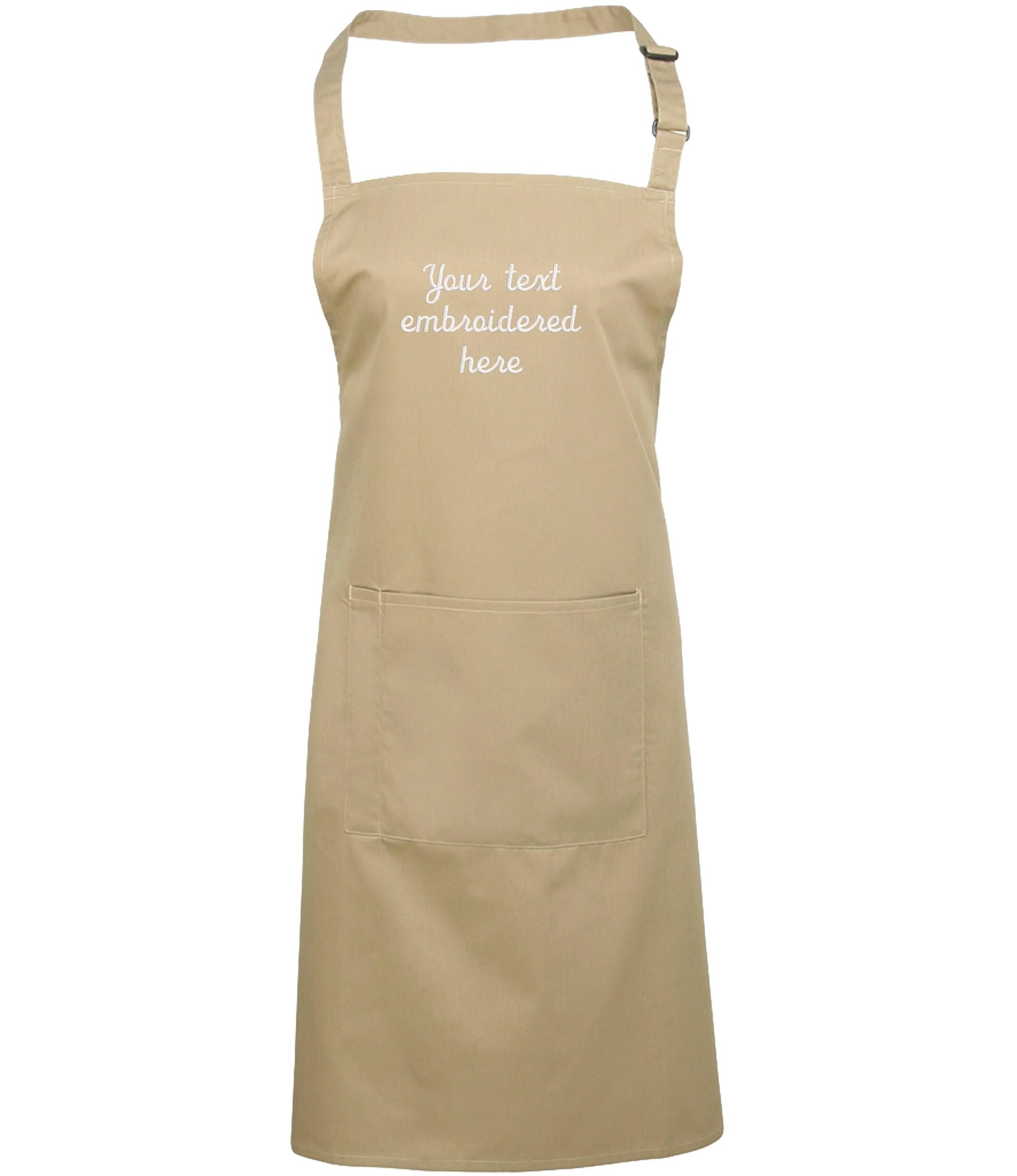 Embroidered Personalised Text Apron Custom Name Business Kitchen Baking Gift