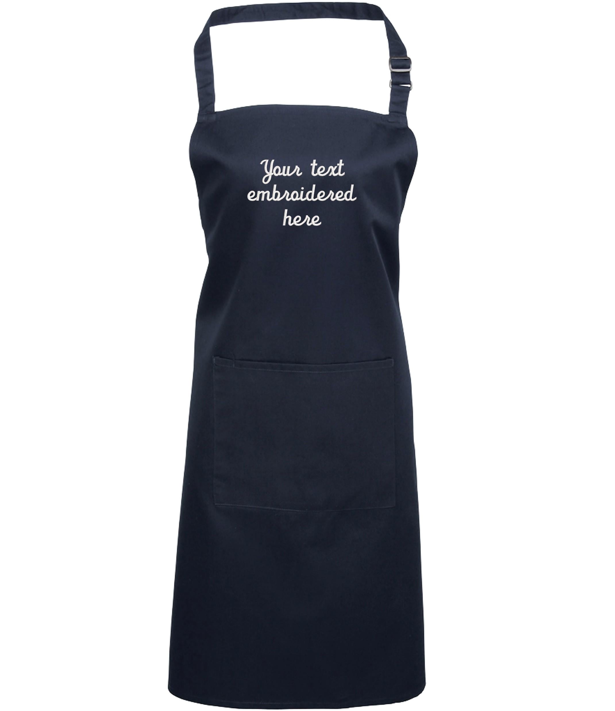 Embroidered Personalised Text Apron Custom Name Business Kitchen Baking Gift