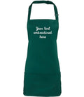 Embroidered Personalised Text 2 in 1 Short Apron Custom Name Business Kitchen Baking Gift