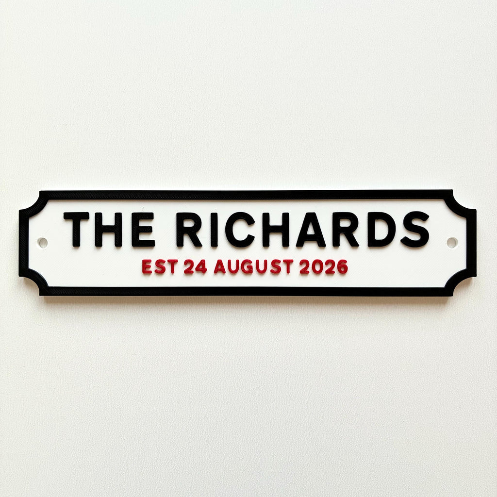Personalised Text Sign – Custom Family Wedding Street Road House Decoration Plate