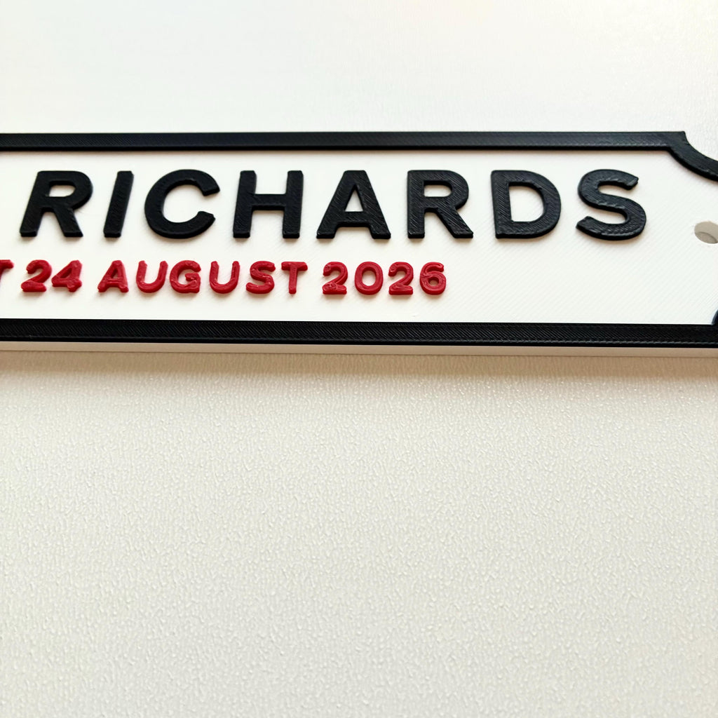 Personalised Text Sign – Custom Family Wedding Street Road House Decoration Plate
