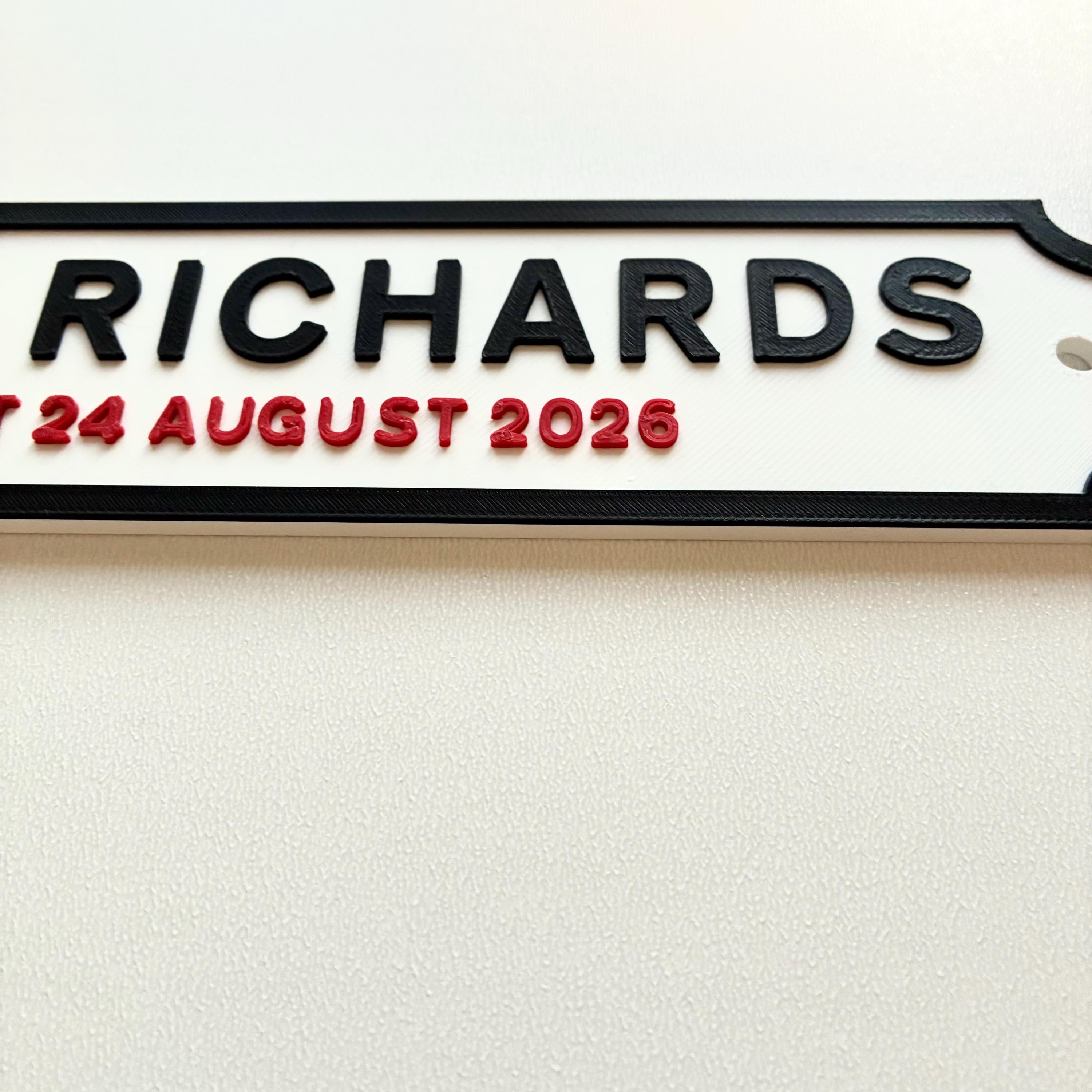 Personalised Text Sign – Custom Family Wedding Street Road House Decoration Plate
