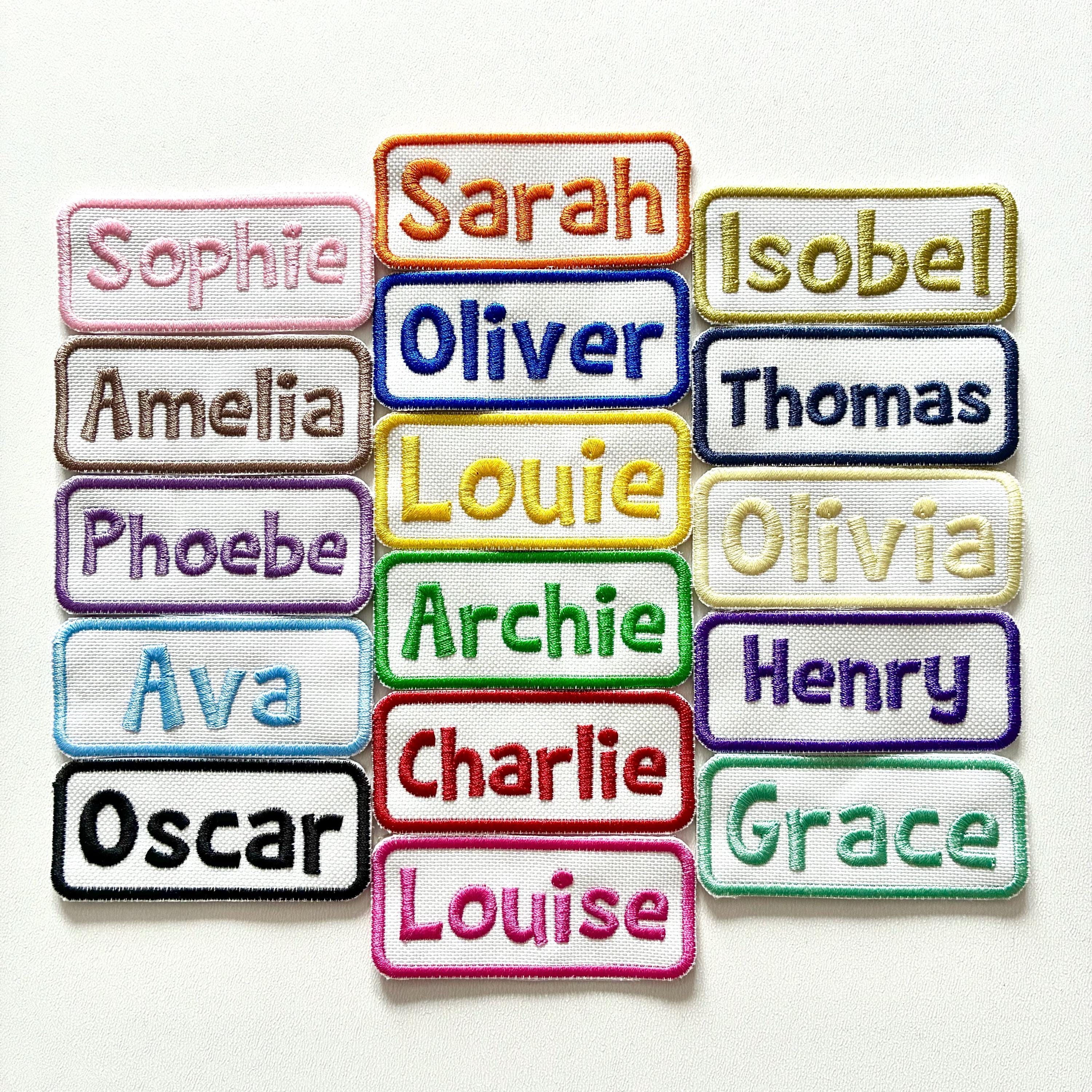 Personalised Embroidered Name Patch Iron On & Sew On Custom Text Badge (C1)