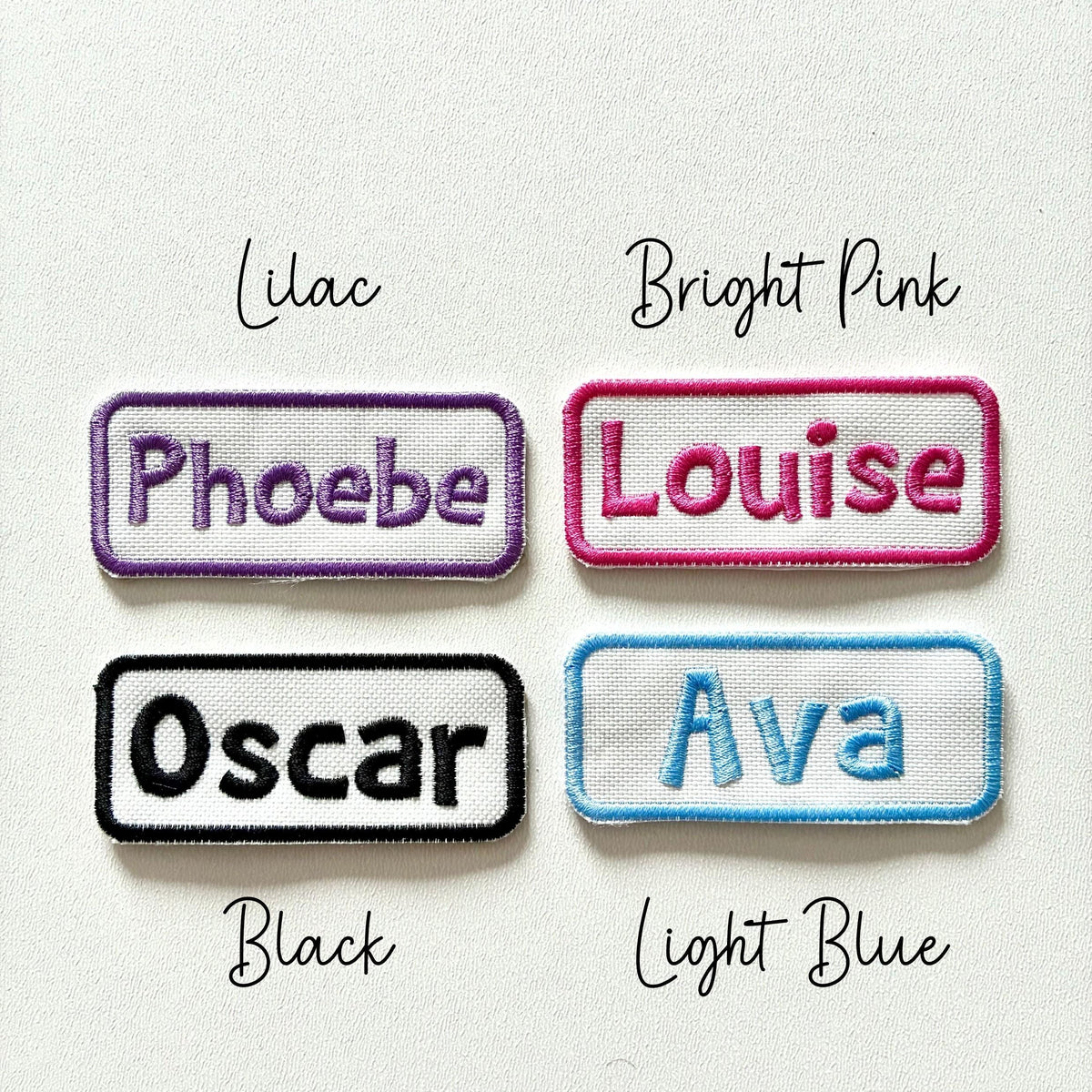 Personalised Embroidered Name Patch Iron On & Sew On Custom Text Badge (C1)