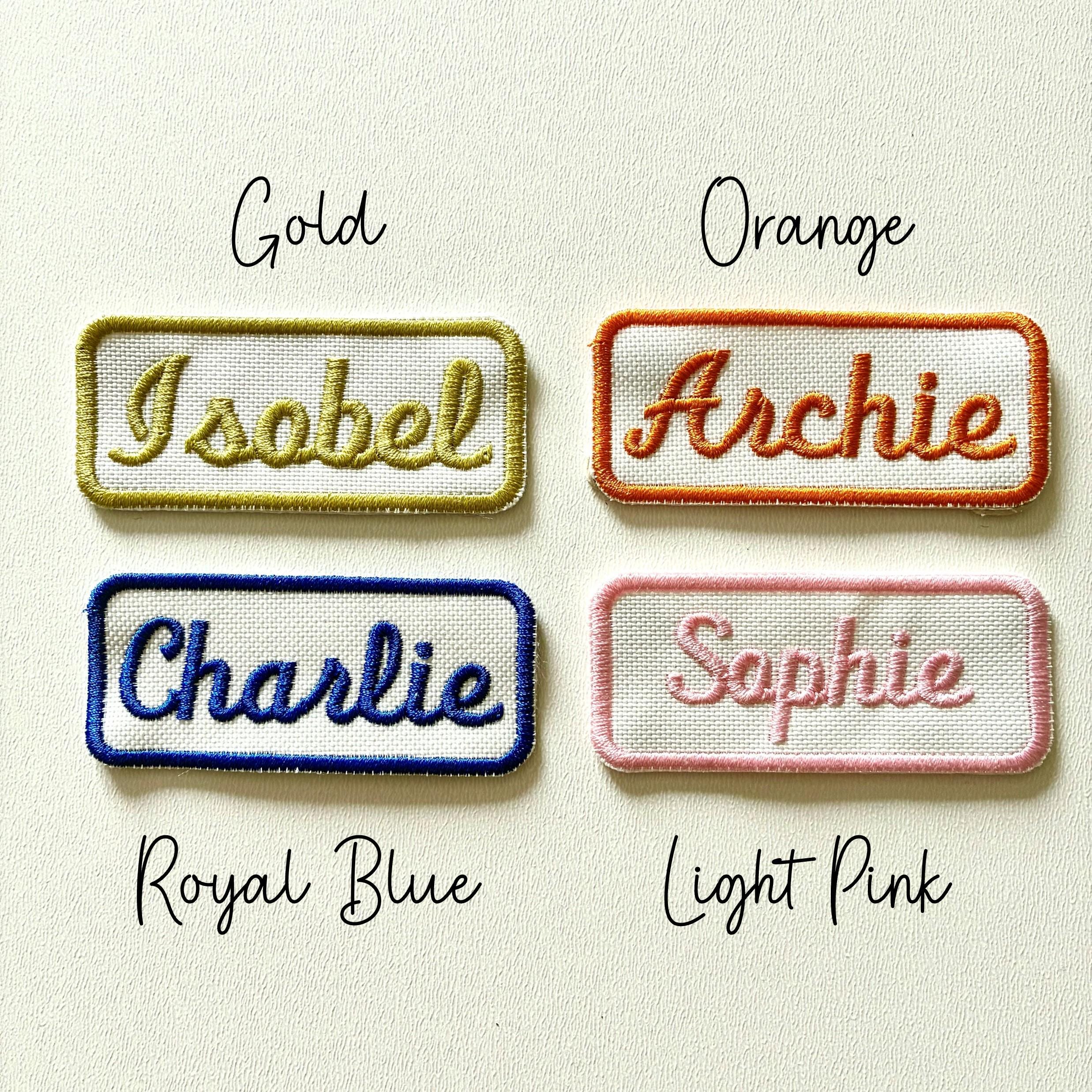 Personalised Embroidered Name Patch Iron On & Sew On Custom Text Badge (C2)