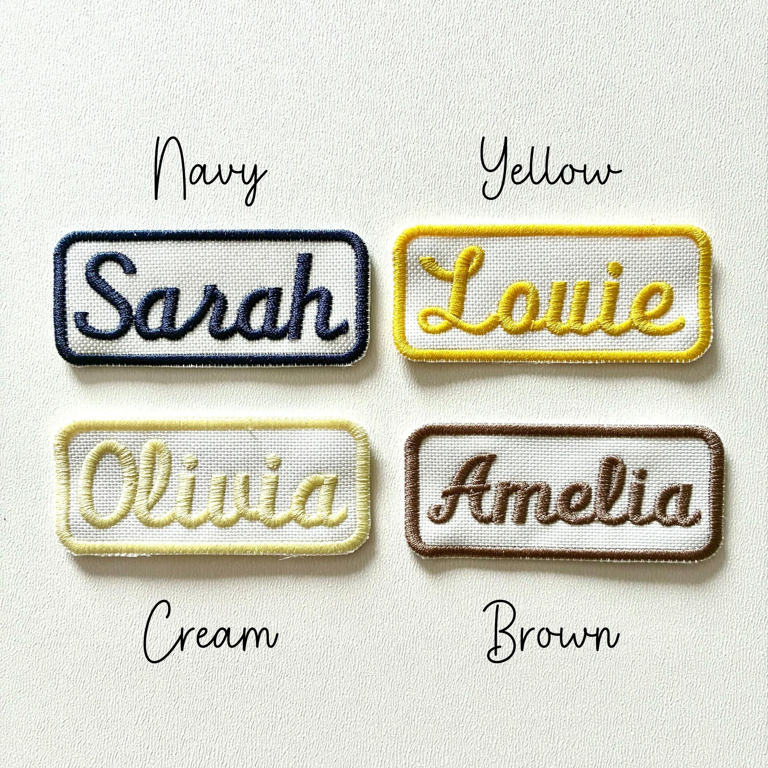 Personalised Embroidered Name Patch Iron On & Sew On Custom Text Badge (C2)