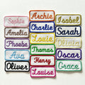 Personalised Embroidered Name Patch Iron On & Sew On Custom Text Badge (C2)