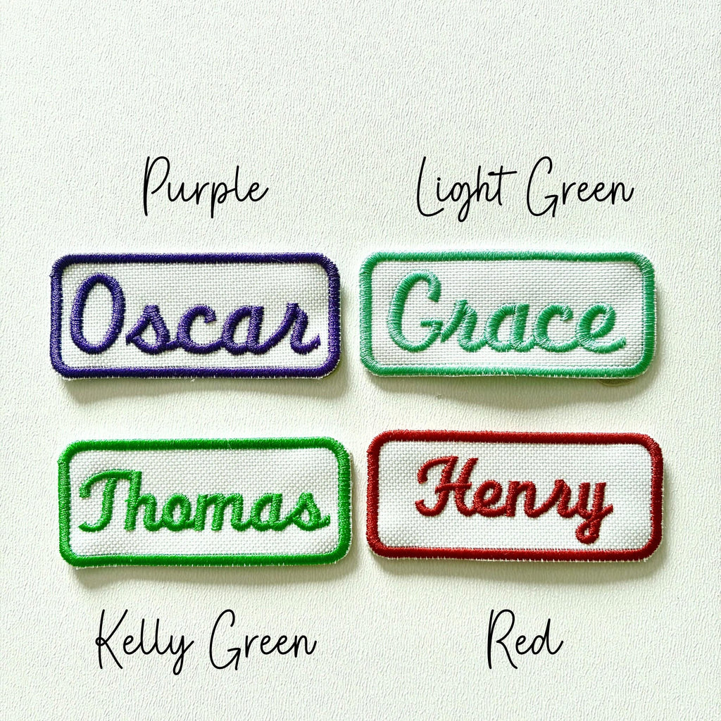 Personalised Embroidered Name Patch Iron On & Sew On Custom Text Badge (C2)