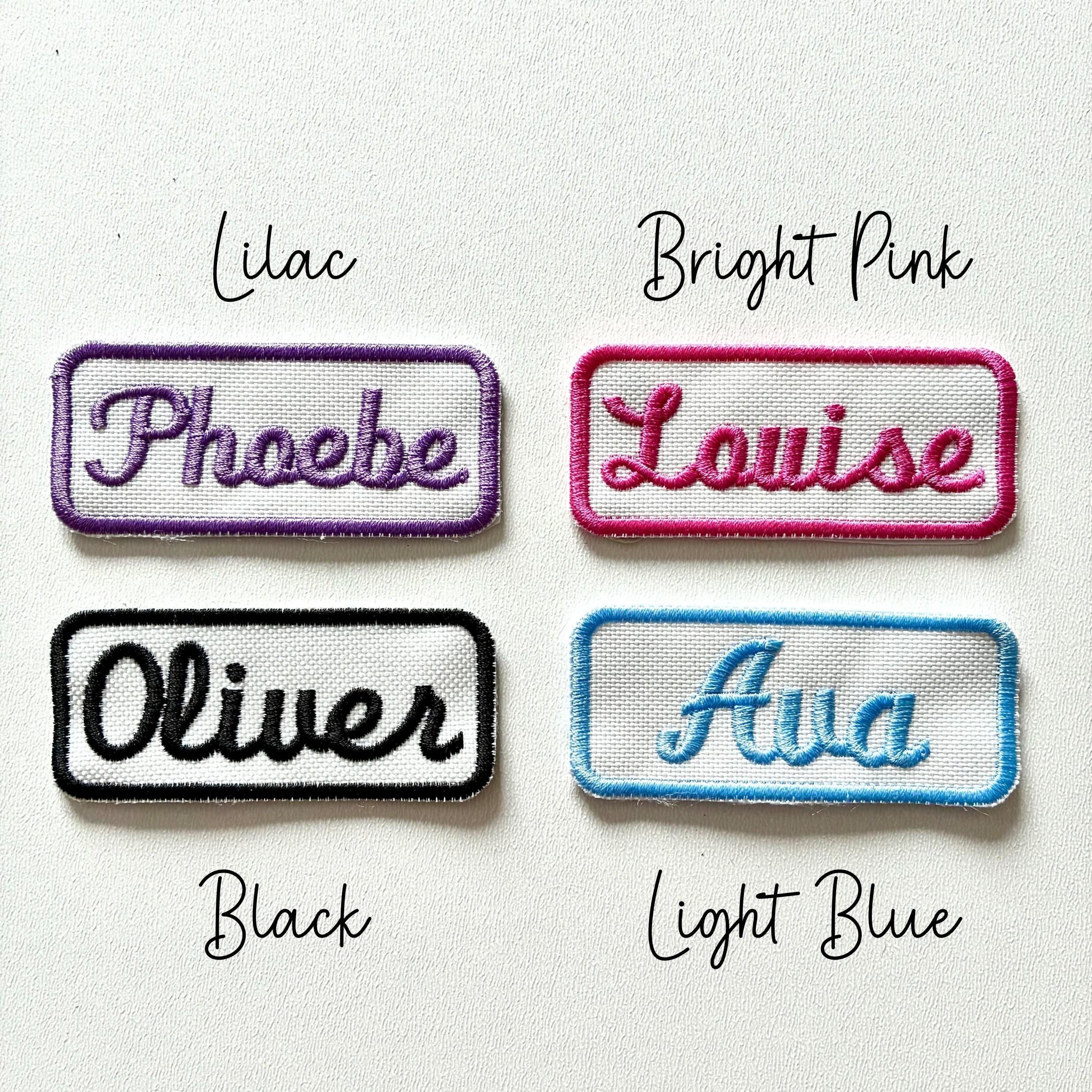 Personalised Embroidered Name Patch Iron On & Sew On Custom Text Badge (C2)