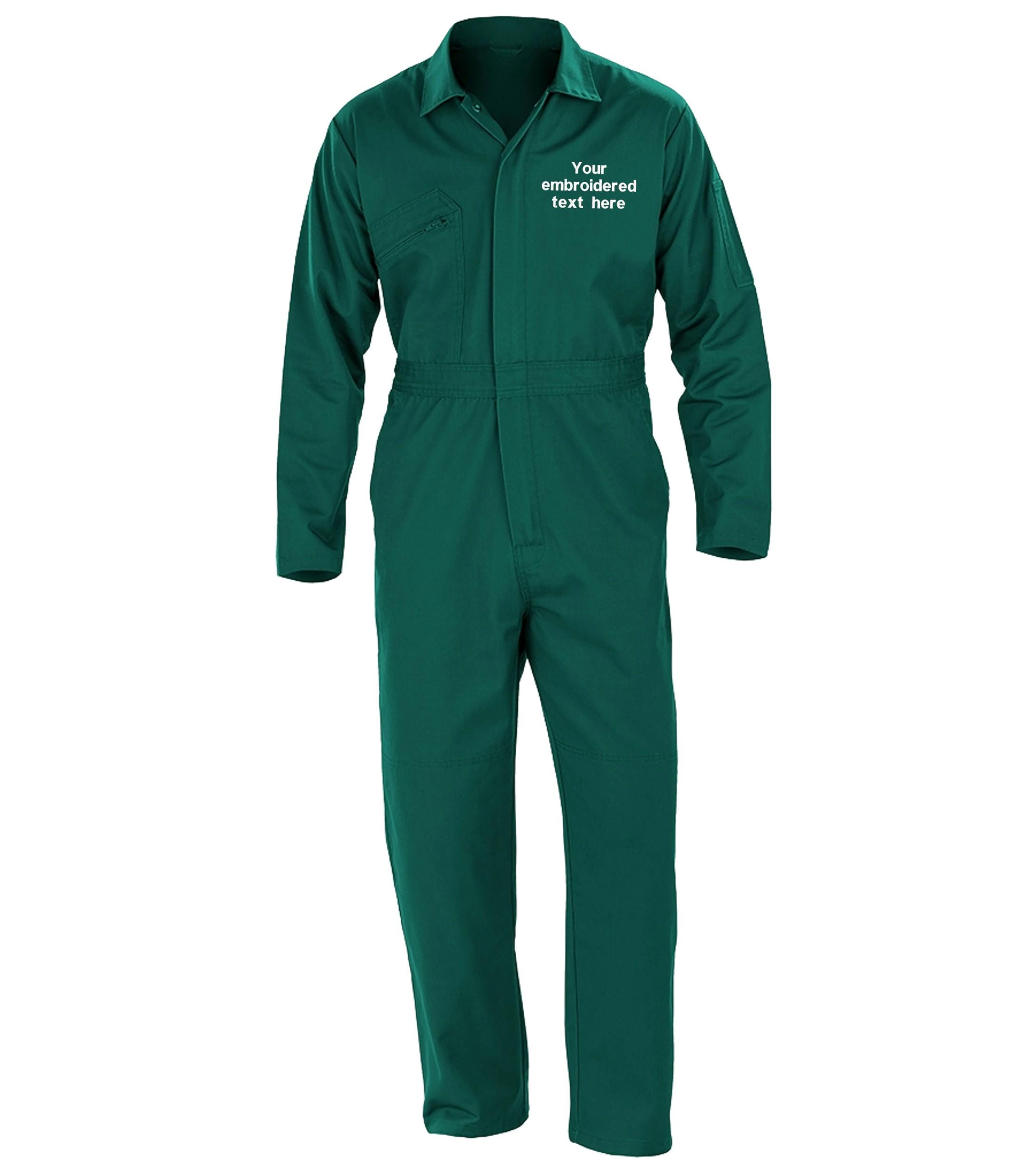 Embroidered Personalised Business Name Mechanic Overalls Custom Text Coveralls
