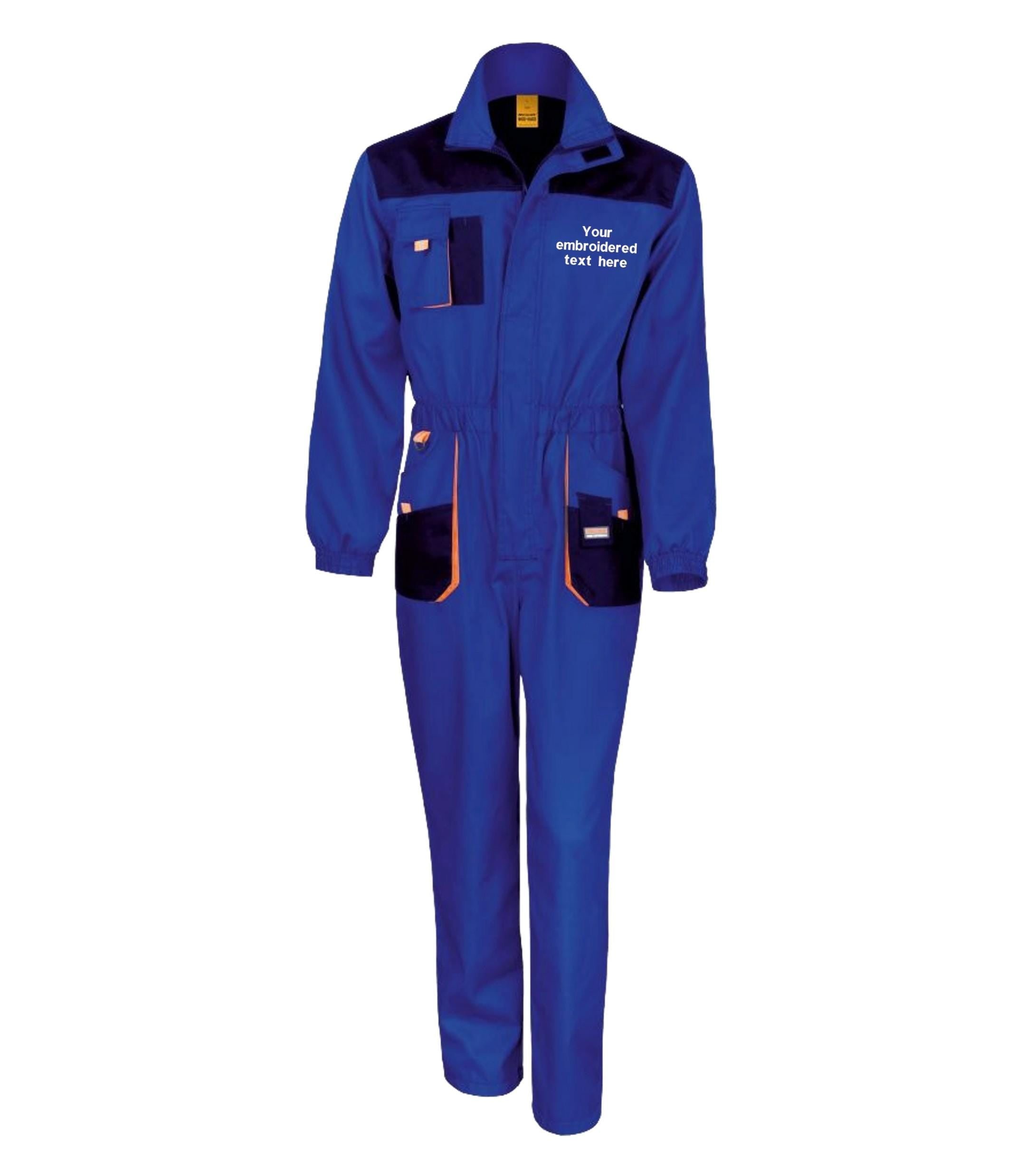 Embroidered Personalised Business Name Mechanic Overalls Custom Text Coveralls