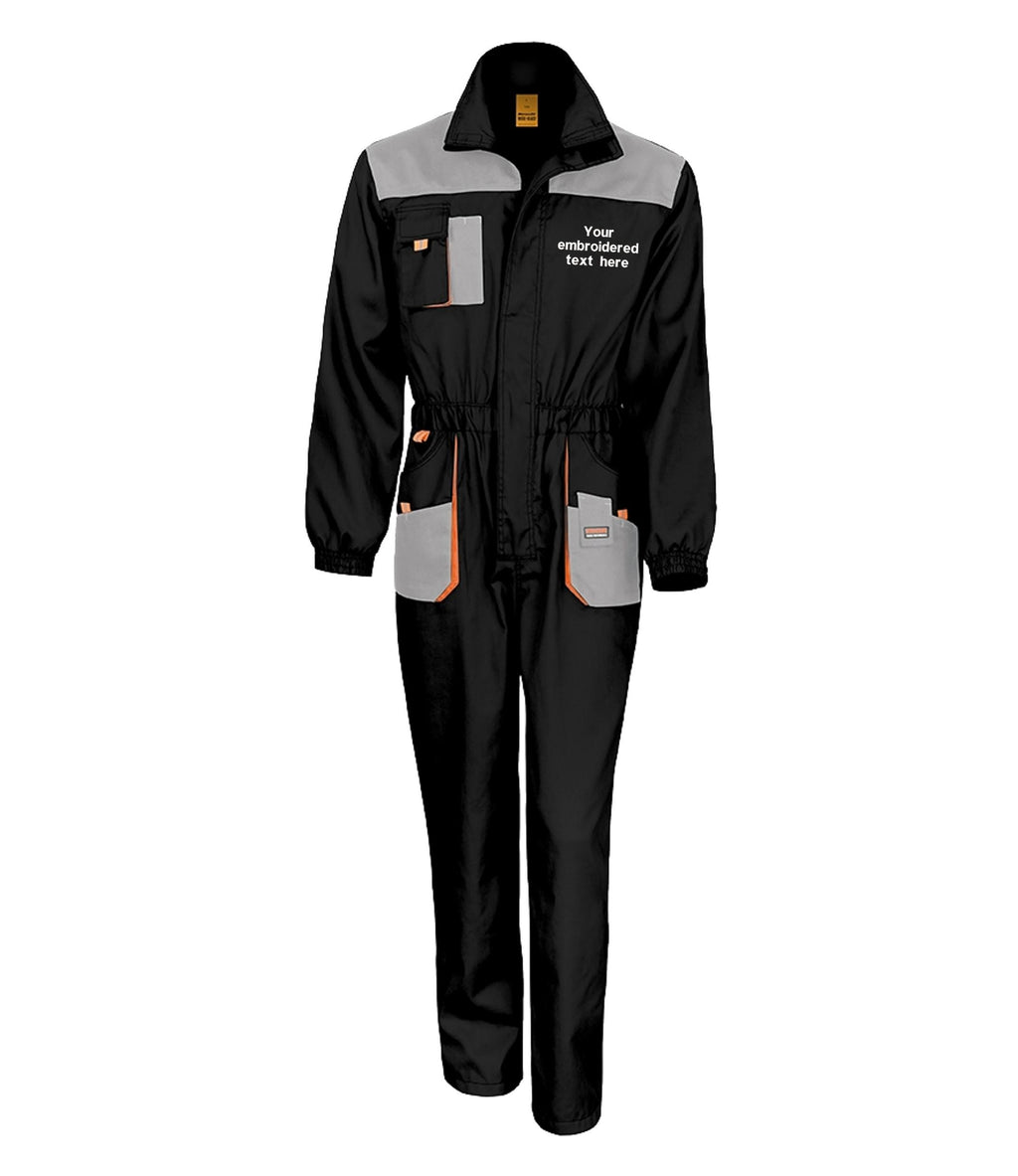 Embroidered Personalised Business Name Mechanic Overalls Custom Text Coveralls