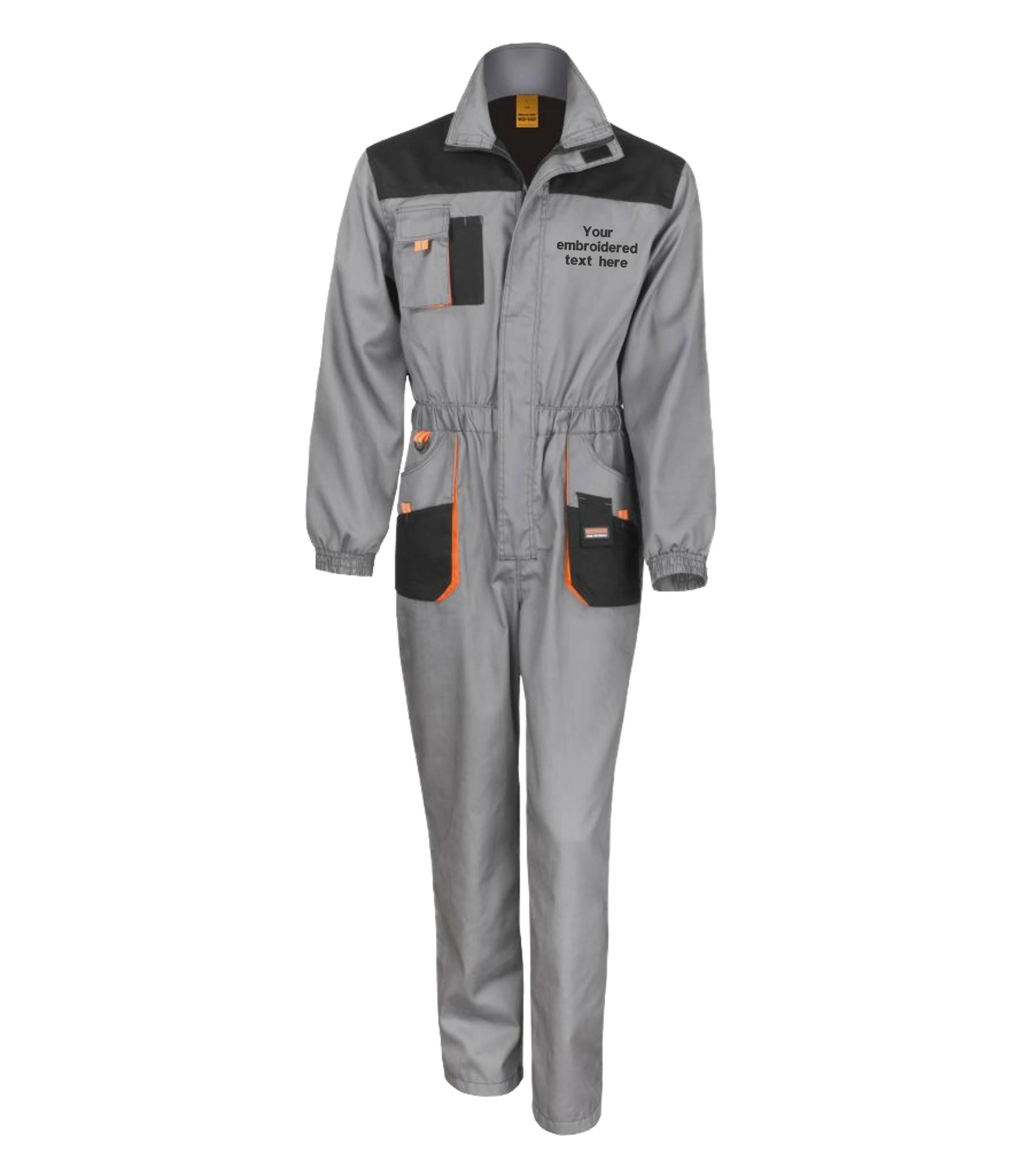 Embroidered Personalised Business Name Mechanic Overalls Custom Text Coveralls