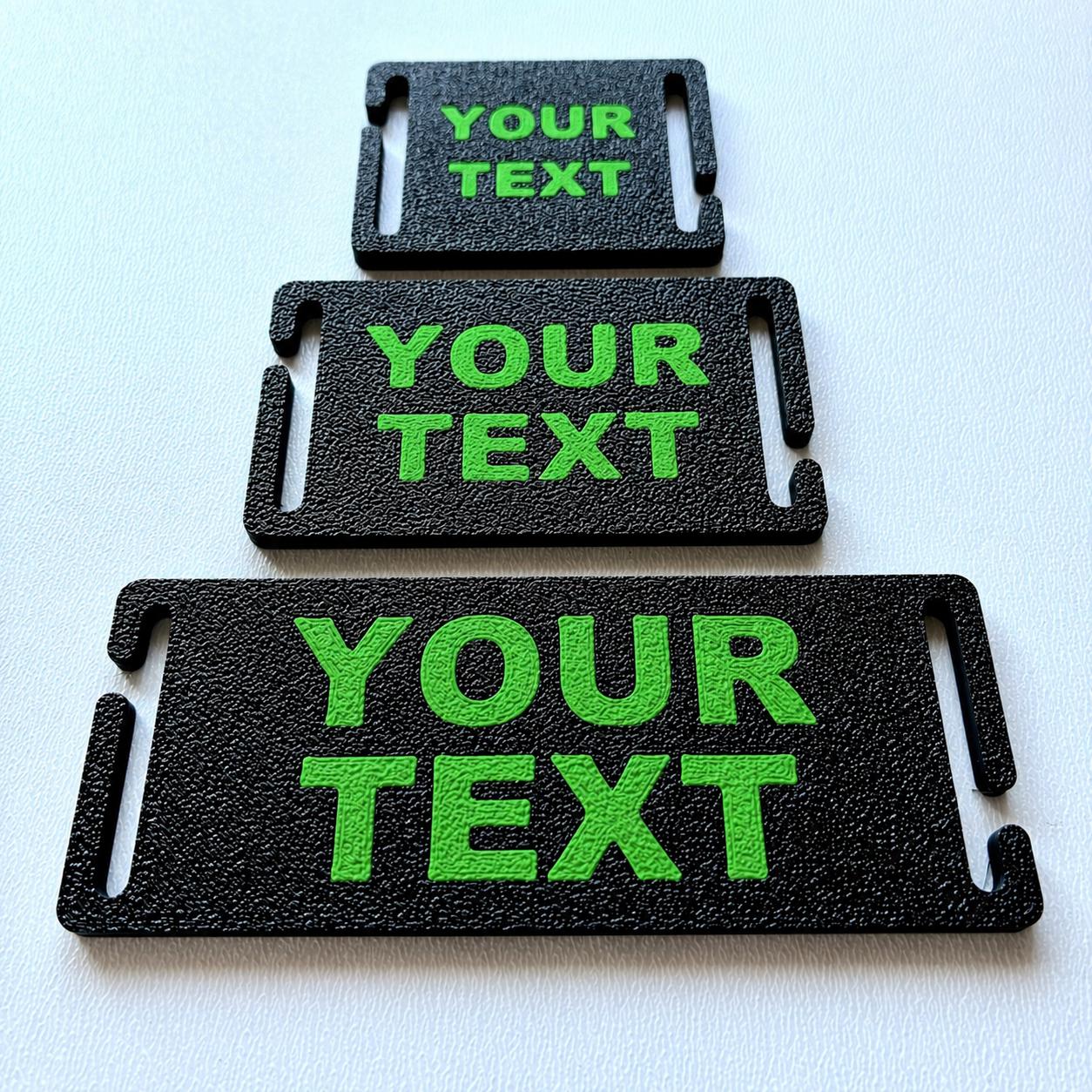 Personalised Text Molle Tag - Custom Plastic Badge Patch for Tactical Backpack Webbing Straps