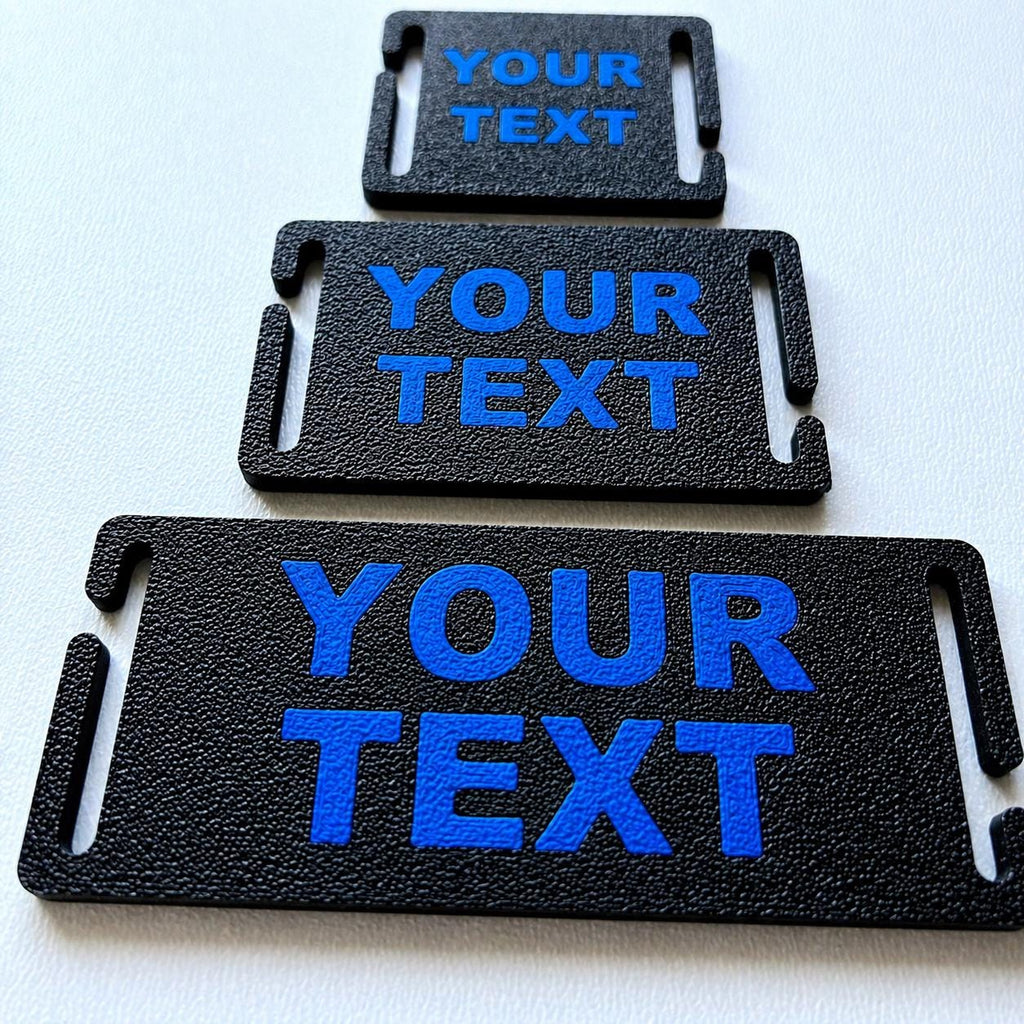 Personalised Text Molle Tag - Custom Plastic Badge Patch for Tactical Backpack Webbing Straps