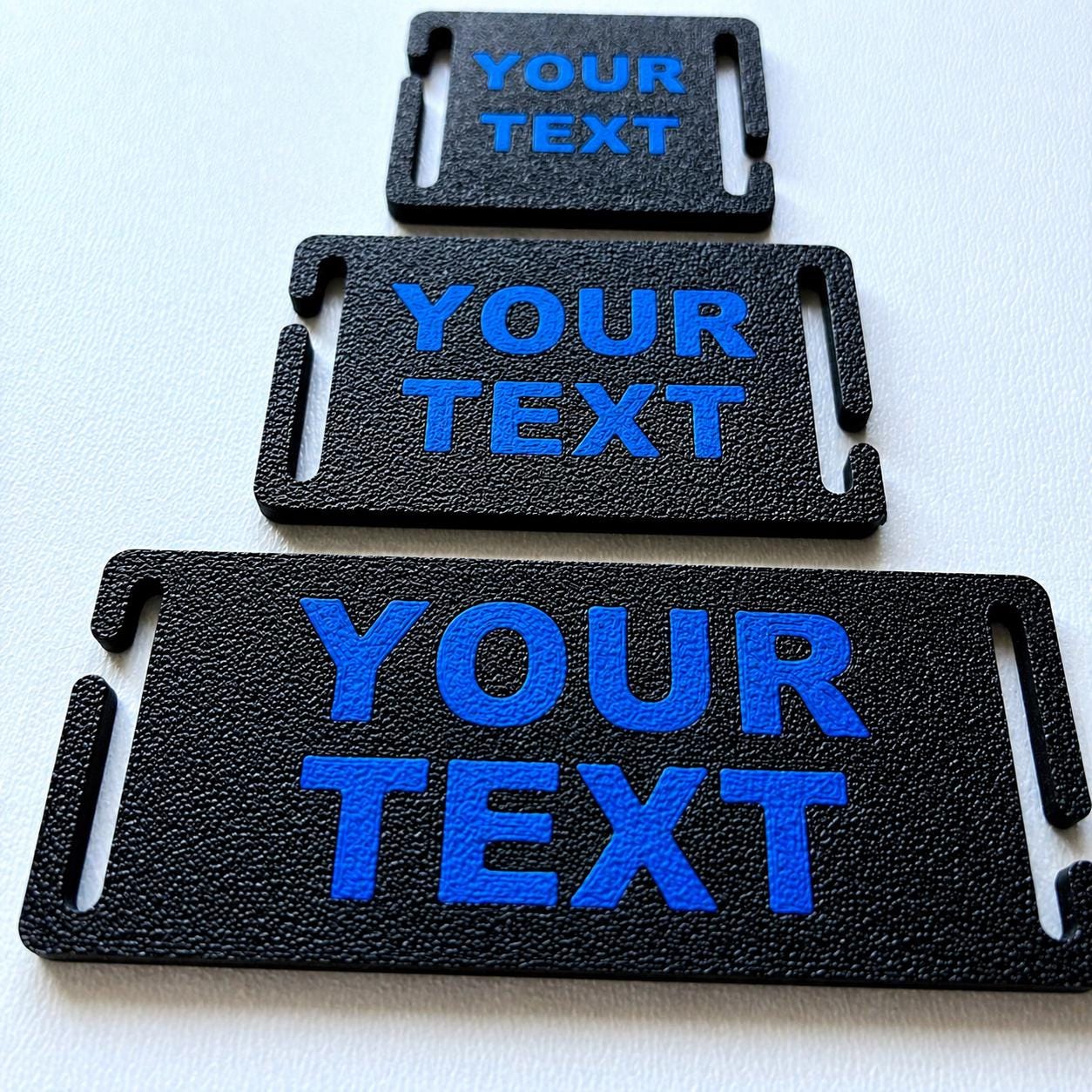 Personalised Text Molle Tag - Custom Plastic Badge Patch for Tactical Backpack Webbing Straps