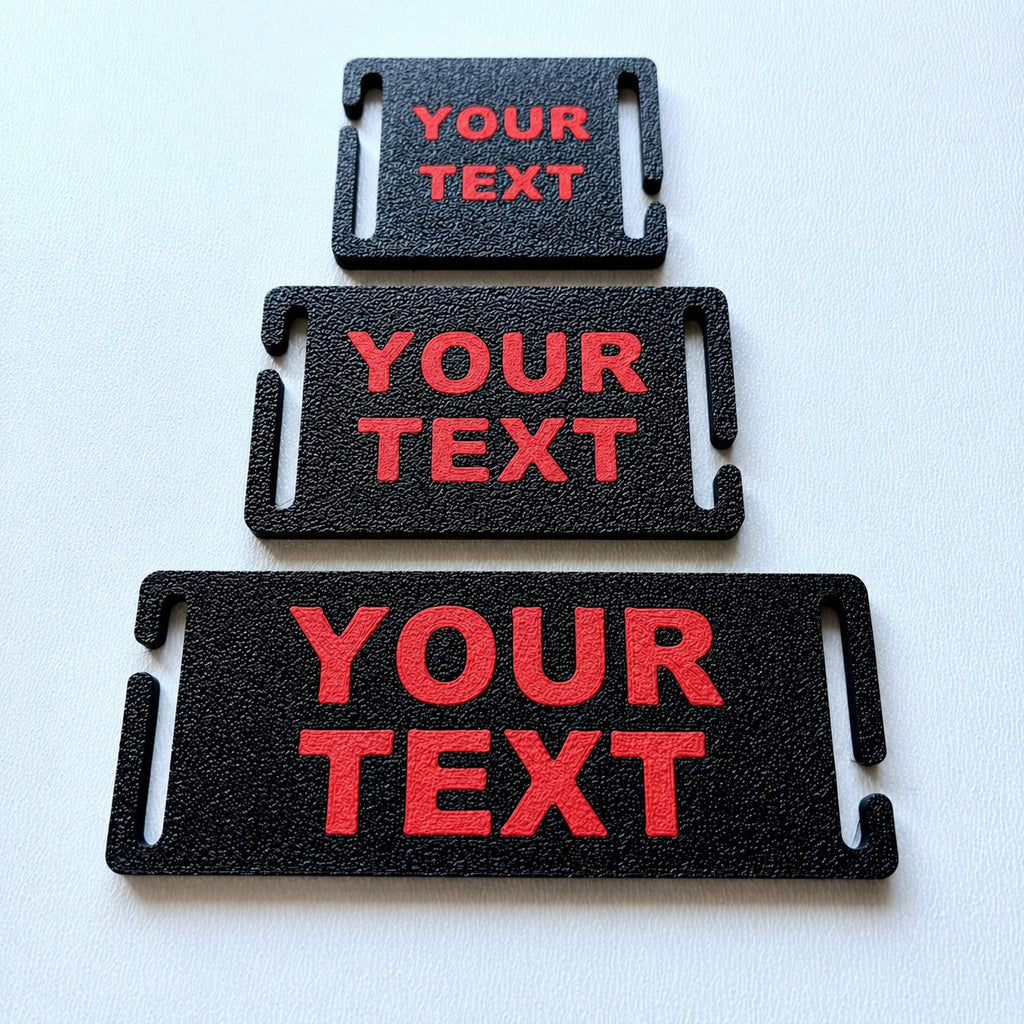 Personalised Text Molle Tag - Custom Plastic Badge Patch for Tactical Backpack Webbing Straps