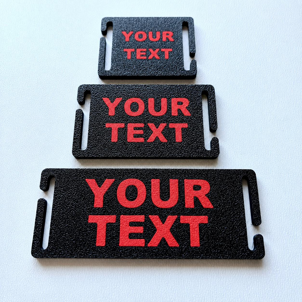 Personalised Text Molle Tag - Custom Plastic Badge Patch for Tactical Backpack Webbing Straps