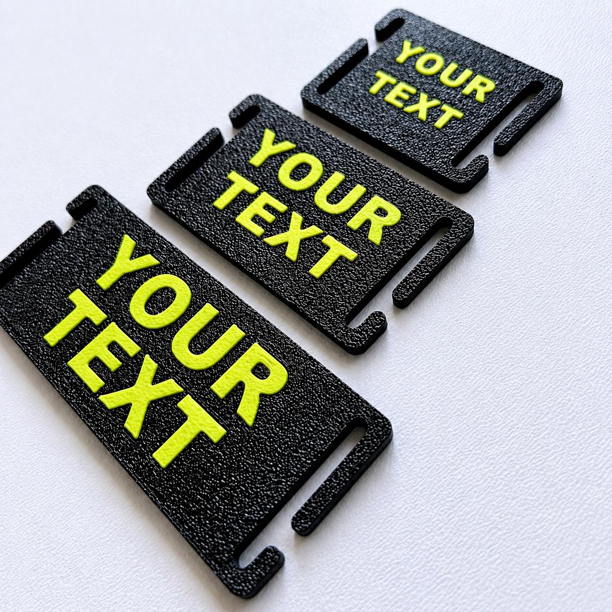 Personalised Text Molle Tag - Custom Plastic Badge Patch for Tactical Backpack Webbing Straps