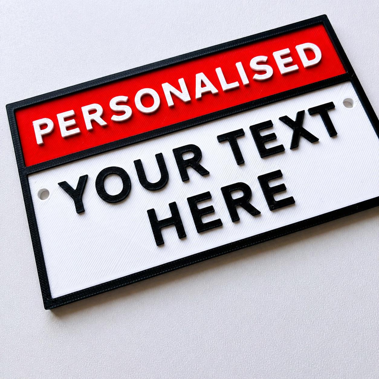 Personalised Your Text Warning Sign – Custom House Decoration Danger Plate Plaque