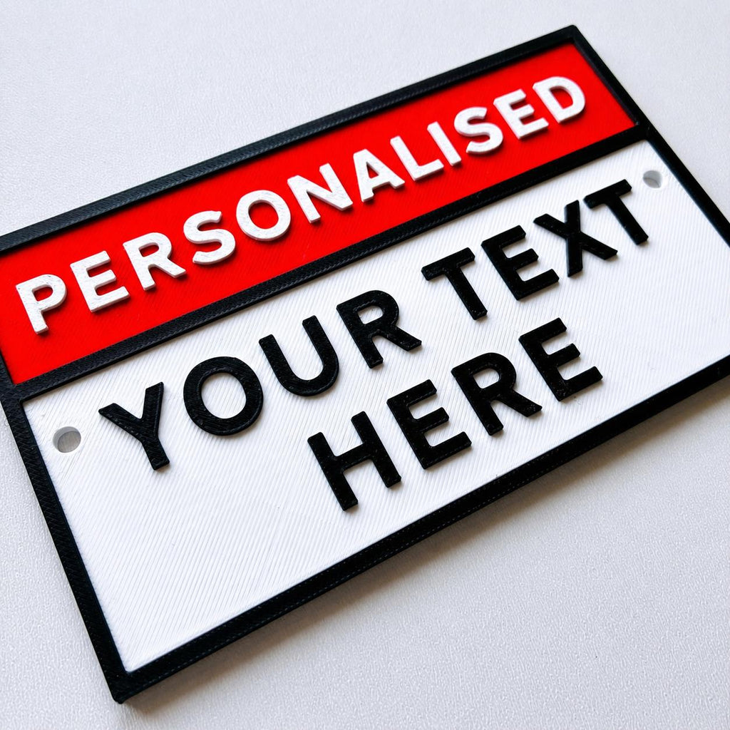 Personalised Your Text Warning Sign – Custom House Decoration Danger Plate Plaque