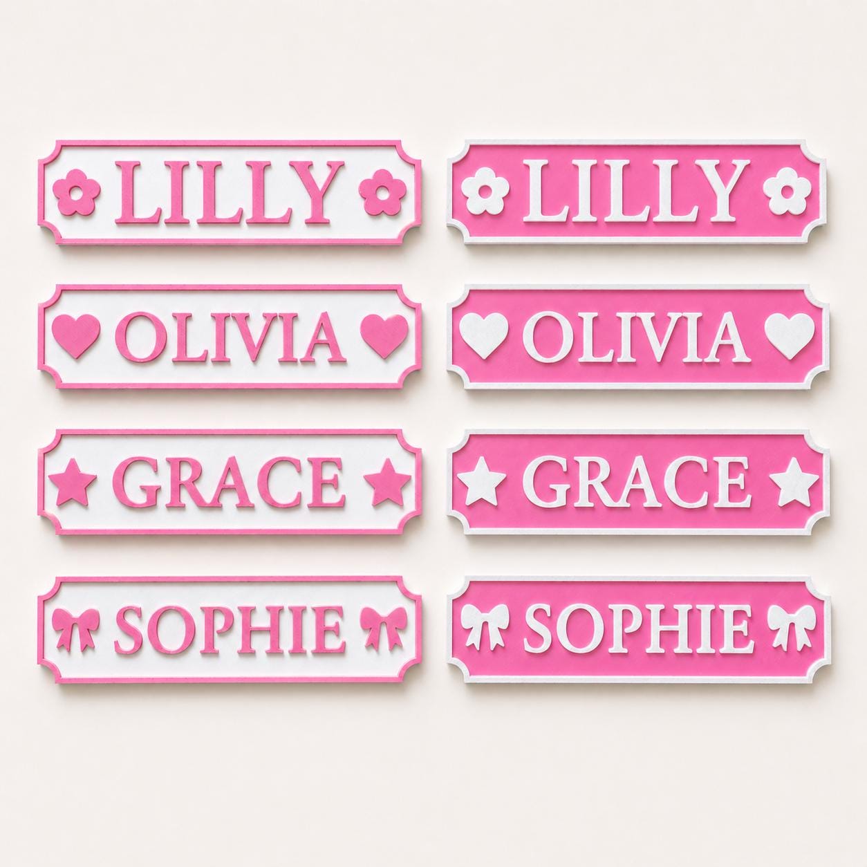 Personalised Name Pink Door Sign – Custom Girls Bedroom Decoration Plate Plaque